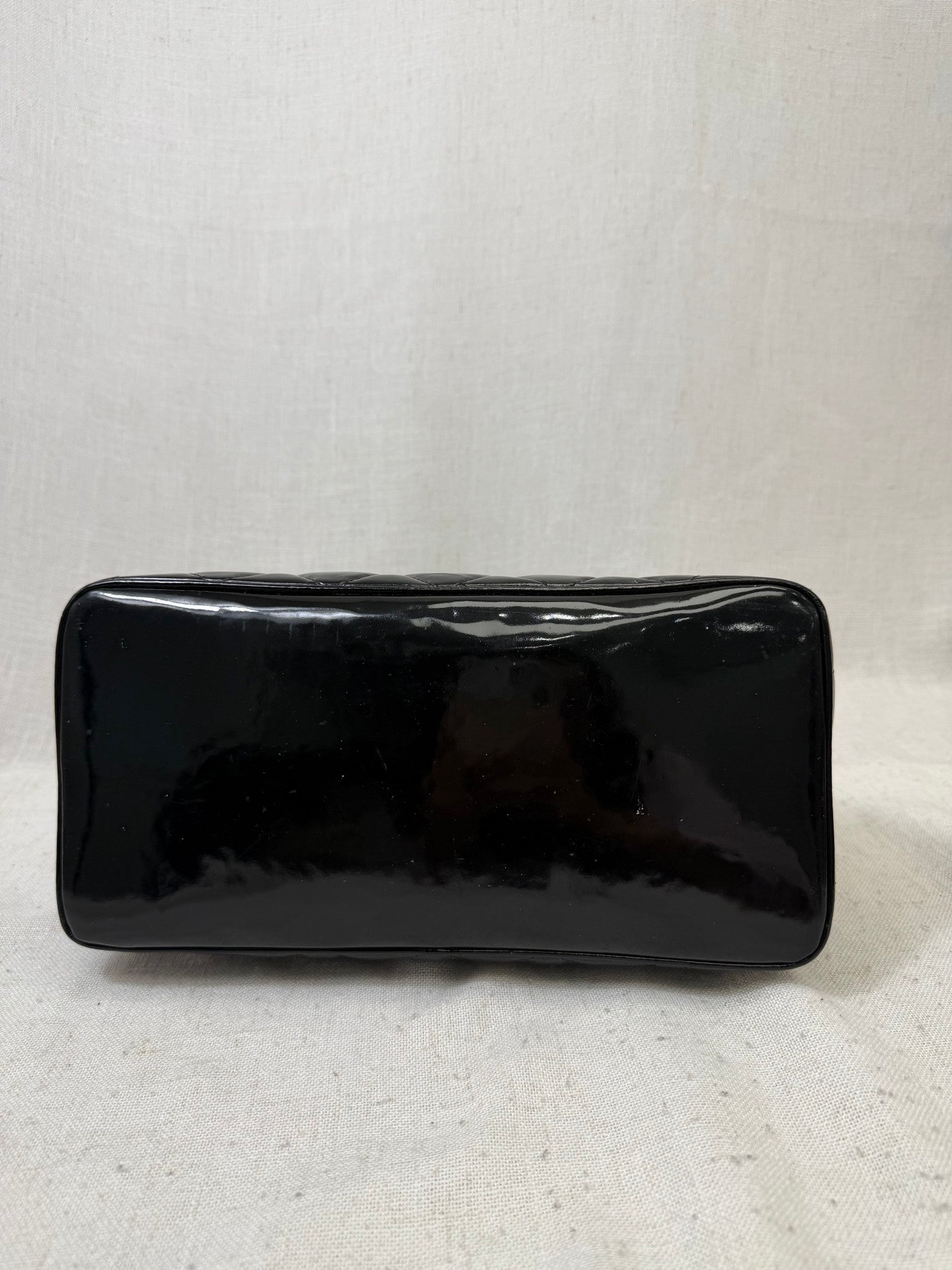 Chanel Black Patent Medallion Tote