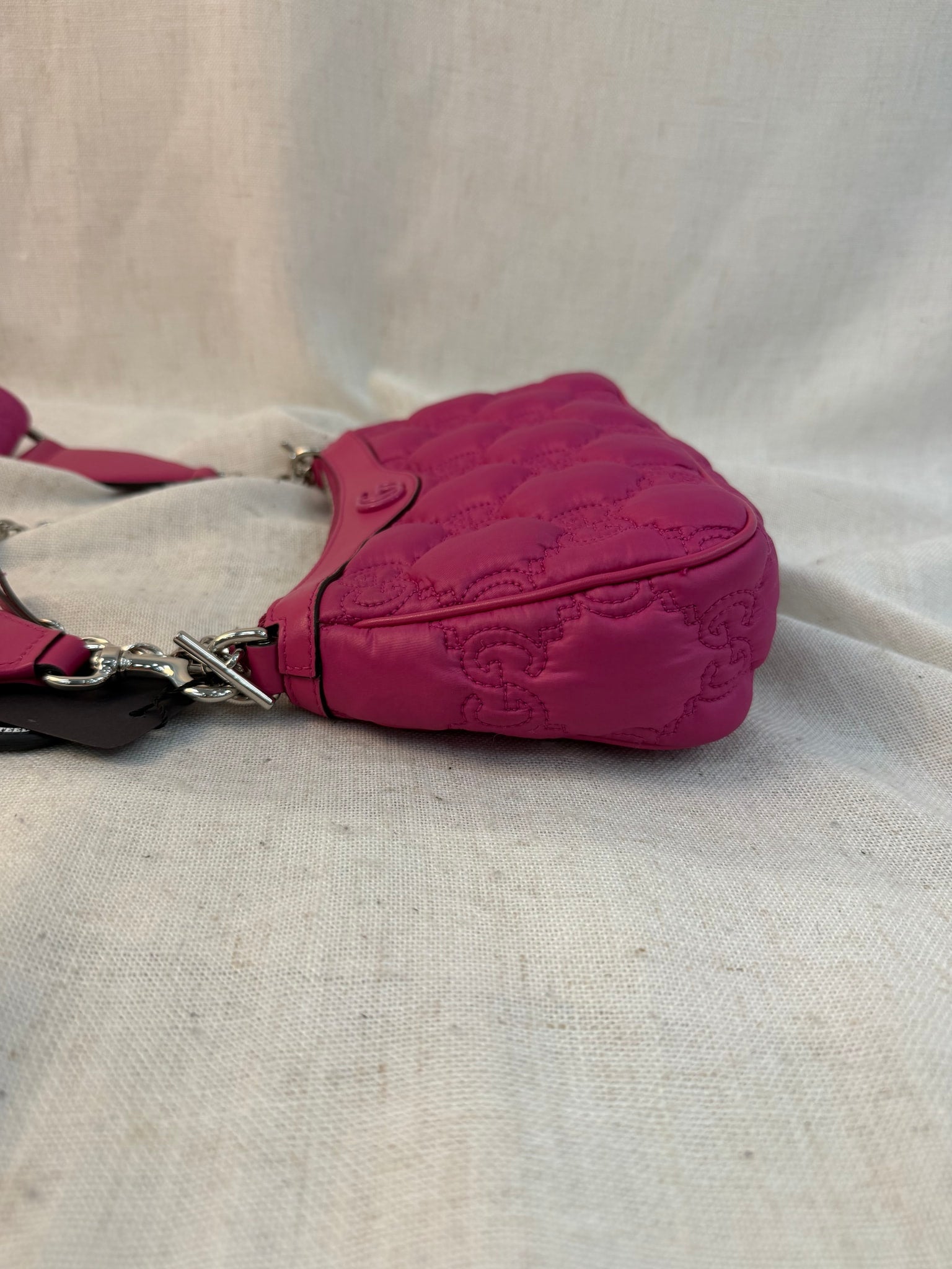 Gucci Pink Nylon GG Matelasse Quilted Shoulder Bag