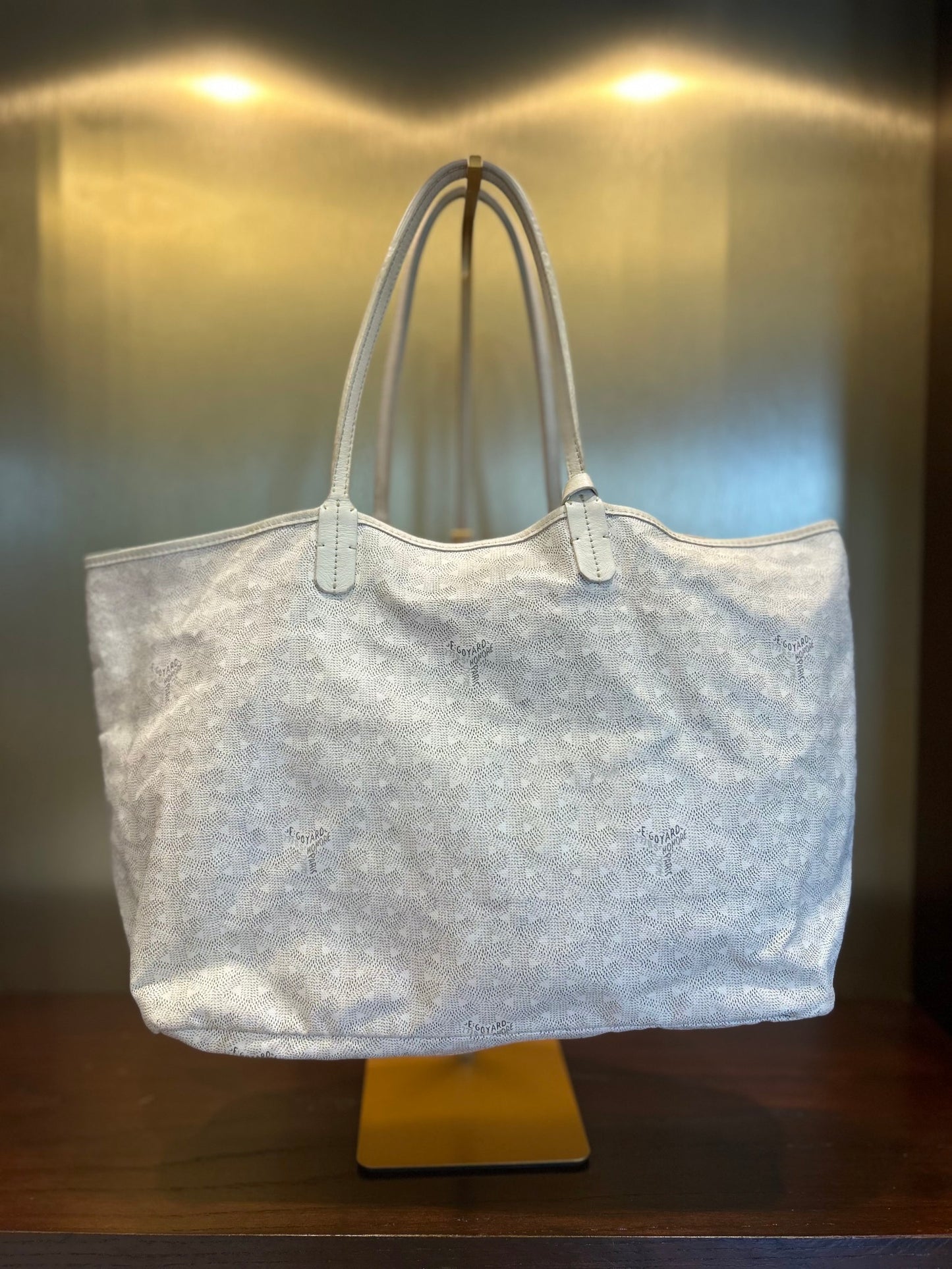 Goyard White Goyardine St. Louis Tote