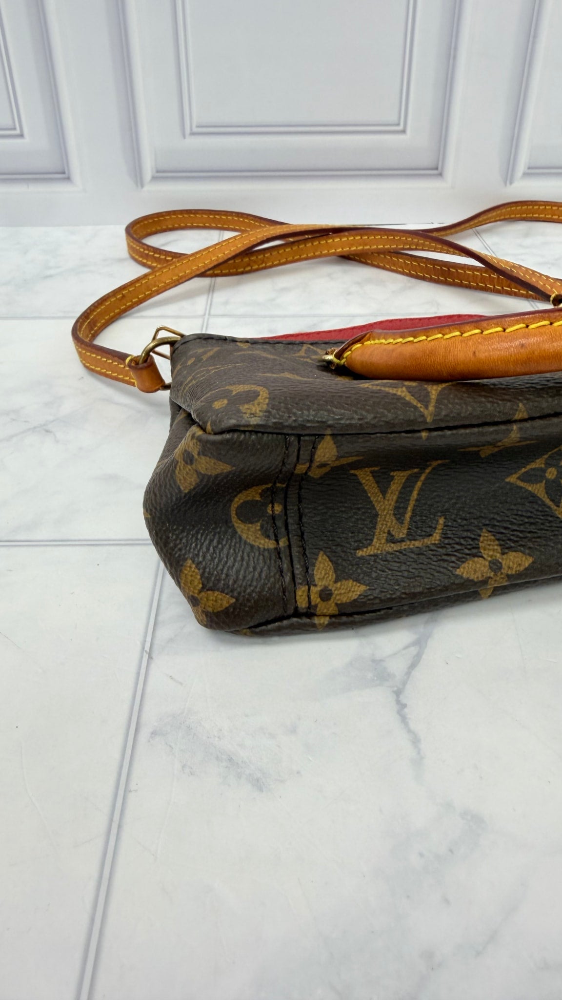 Louis Vuitton Red Monogram Nano Pallas 2Way Handbag