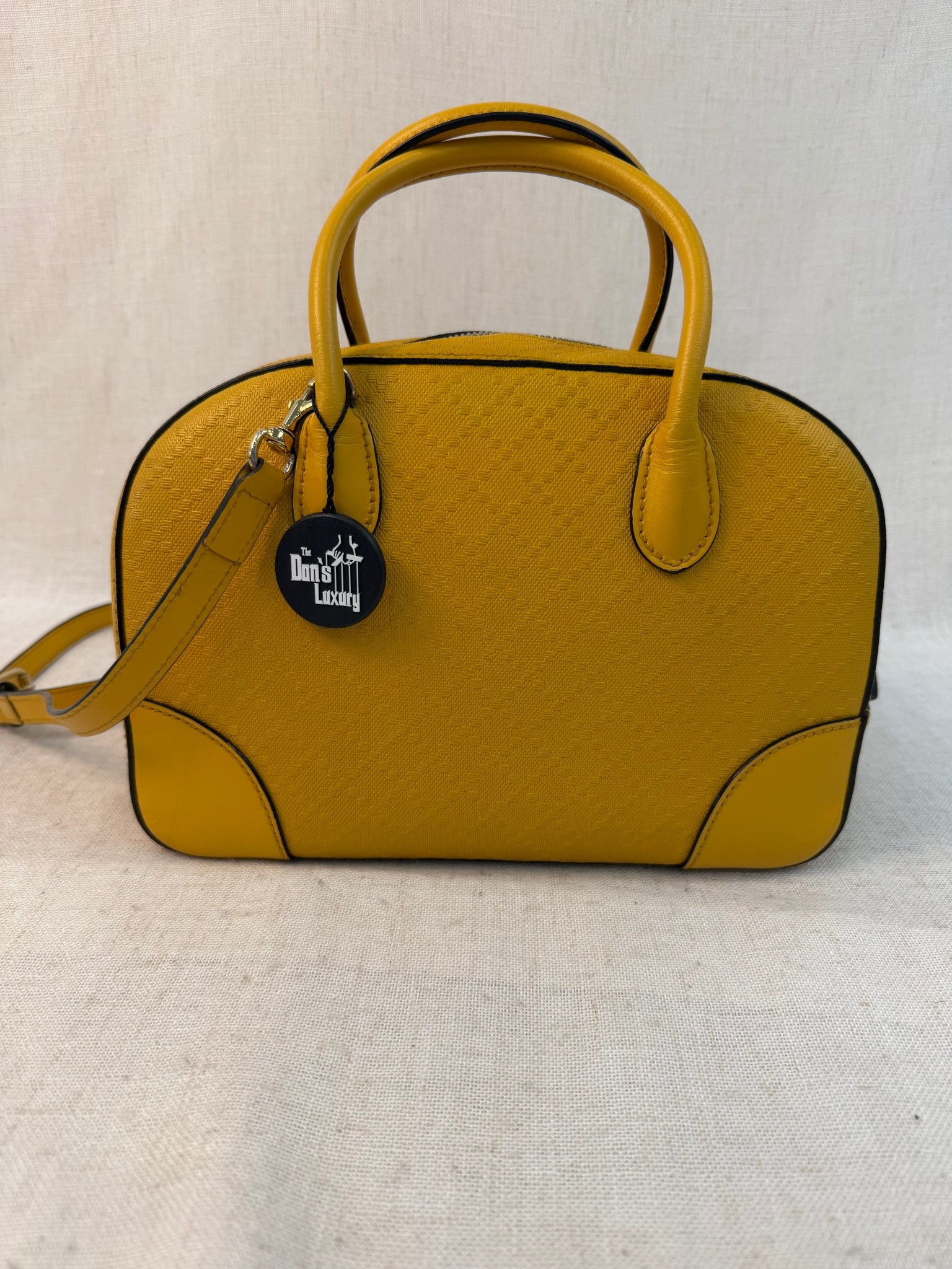 Gucci Yellow Leather Diamante Two Way Bag