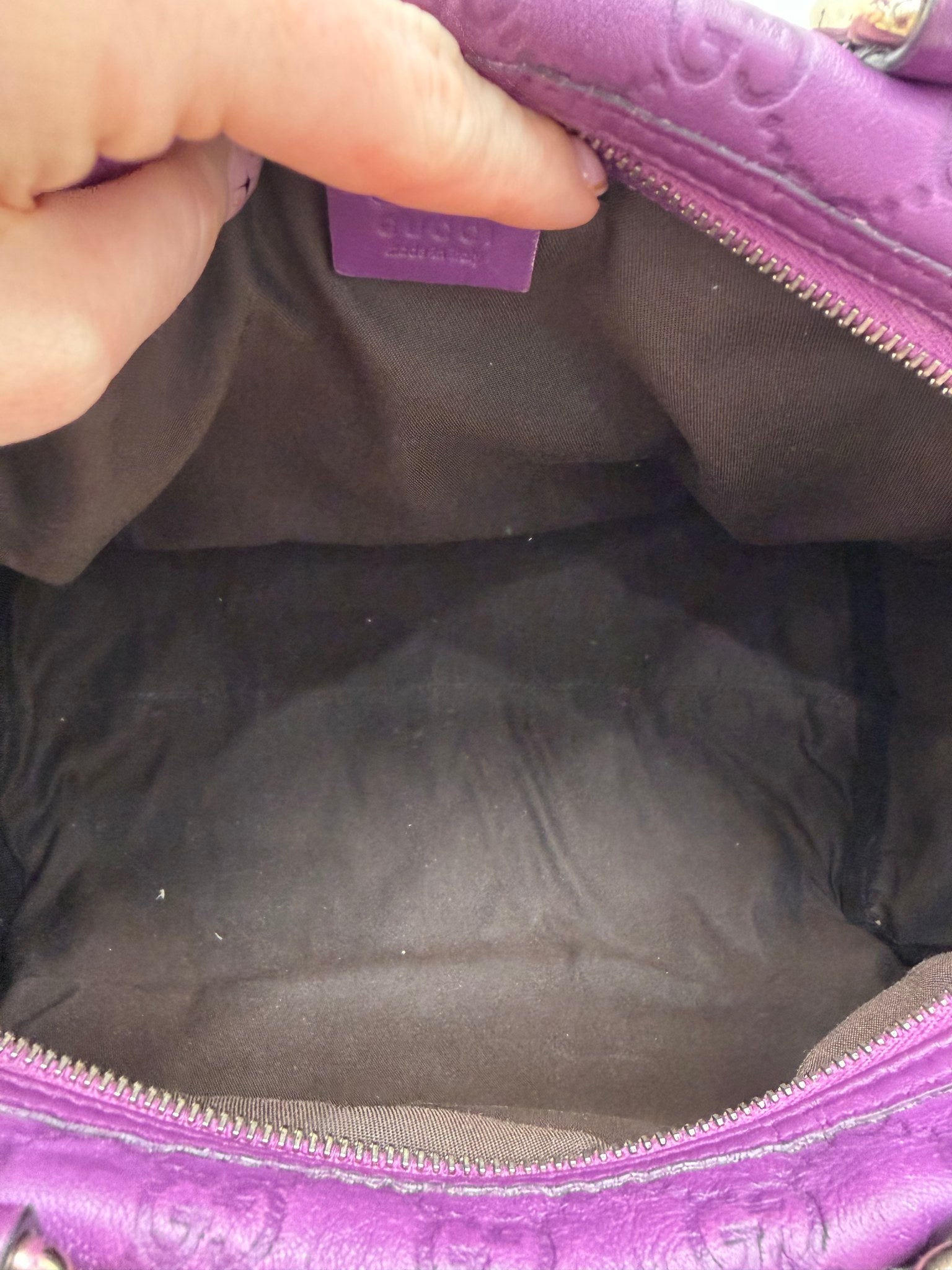 Gucci Purple Guccissima Medium Joy Boston Bag