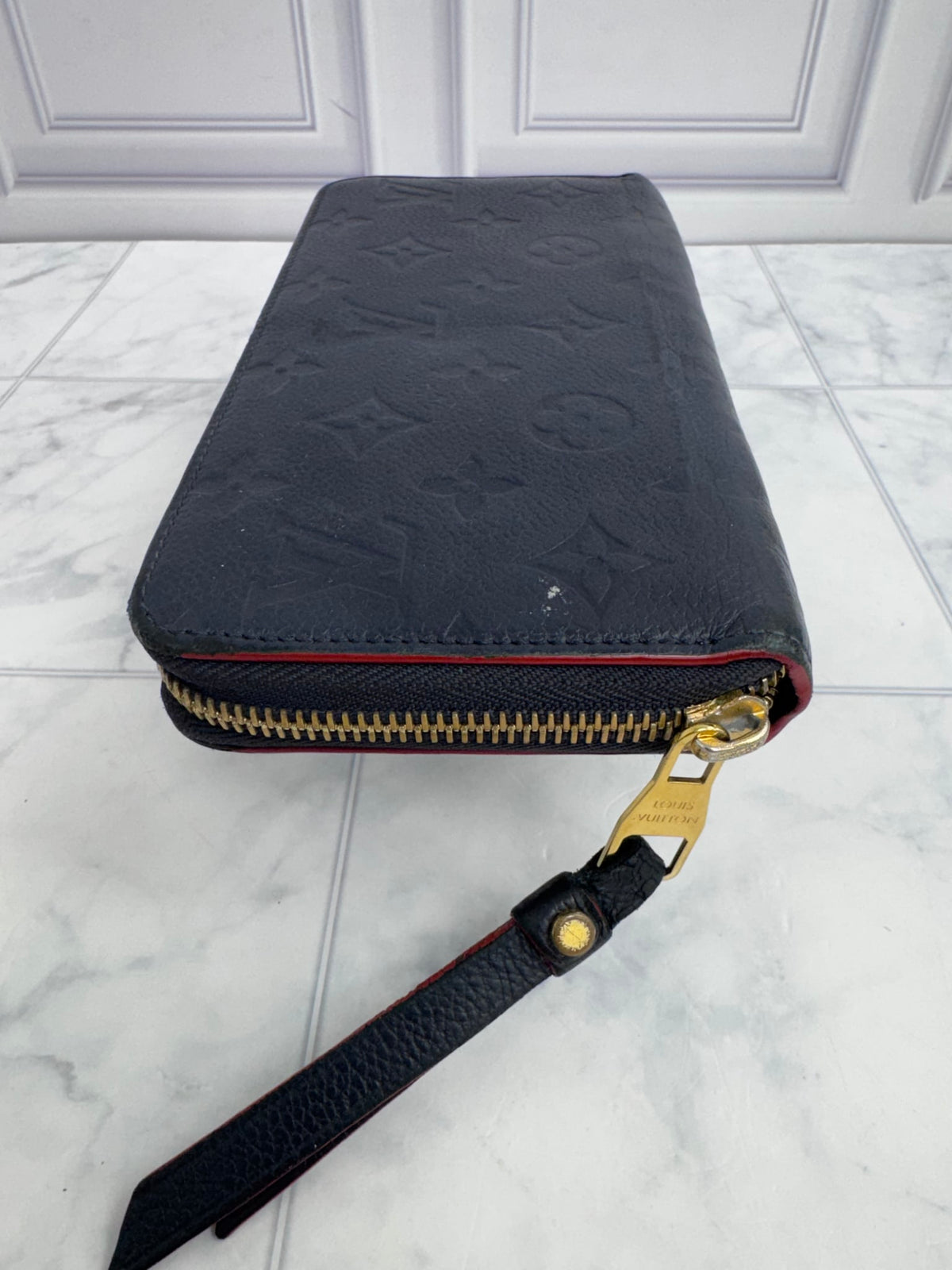 Louis Vuitton Navy Blue Monogram Empreinte Zippy Wallet
