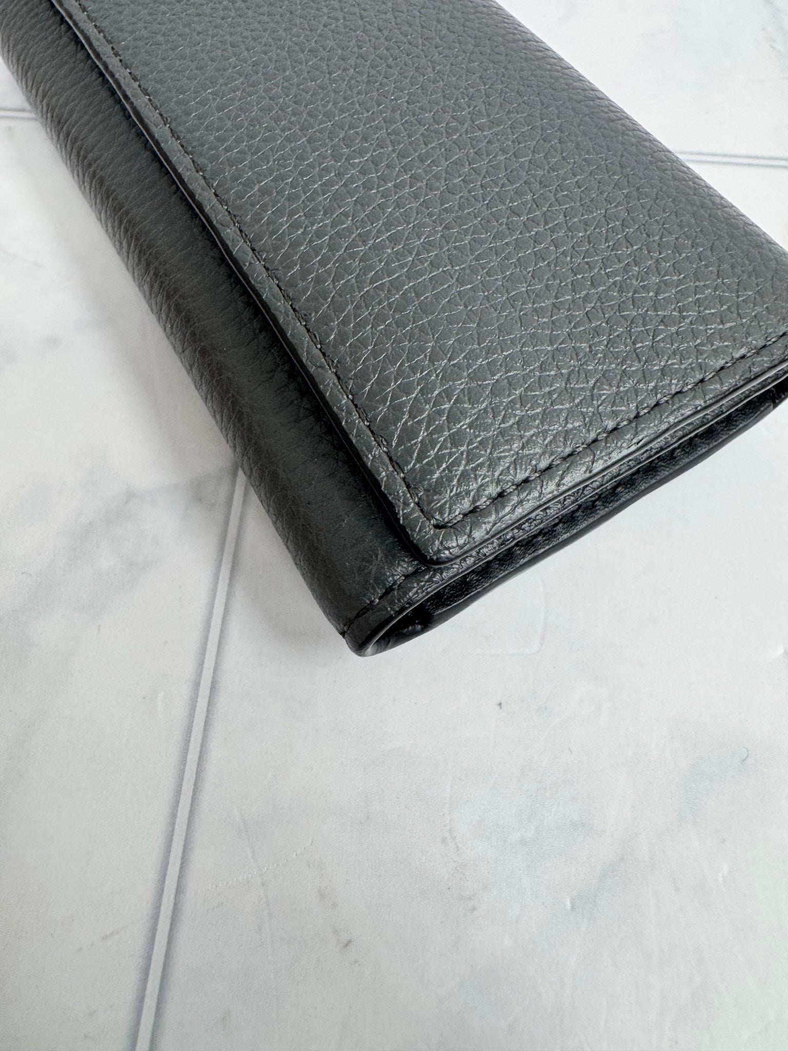 Loewe Grey Grained Leather 6 Ring Key Case