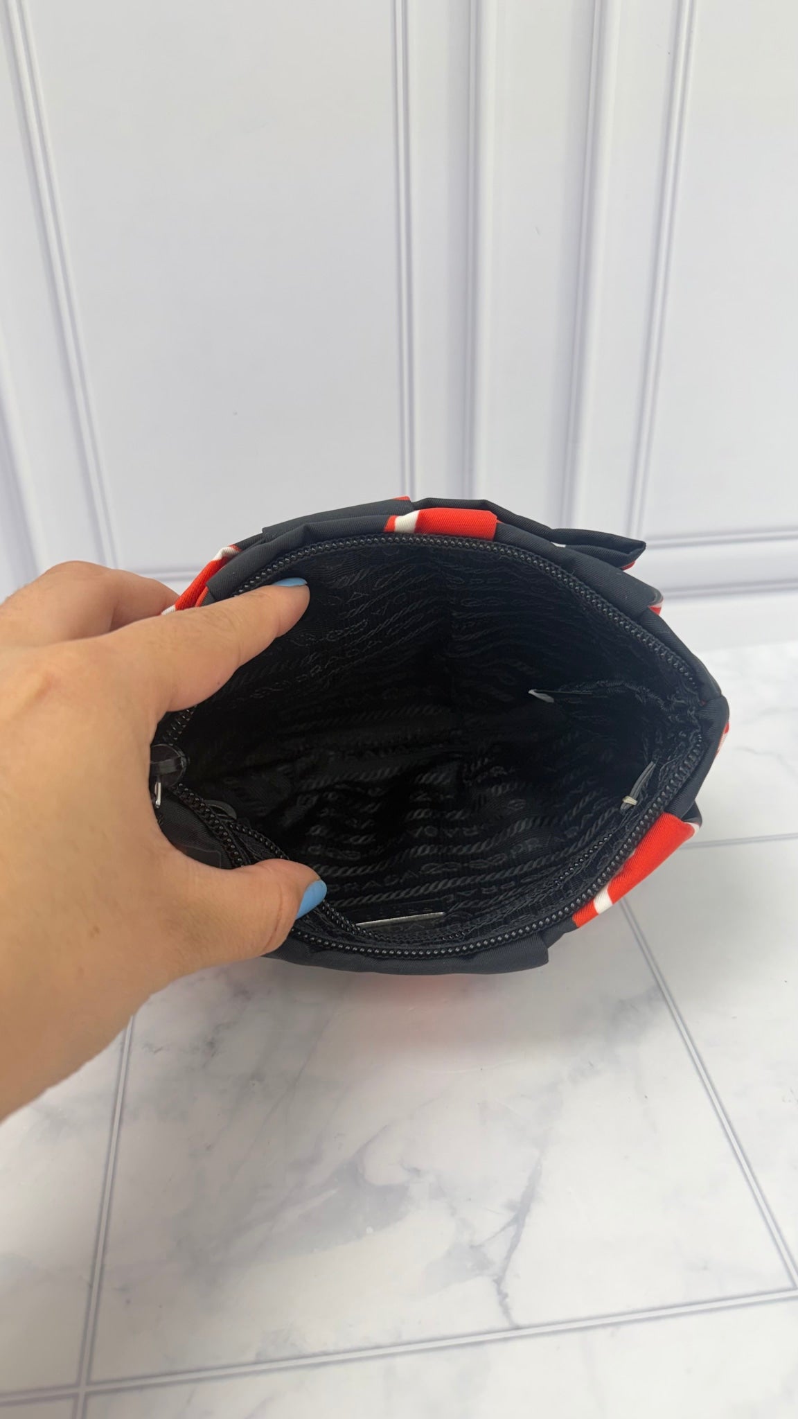 LIKE NEW - Prada Black Nylon Heart Clutch