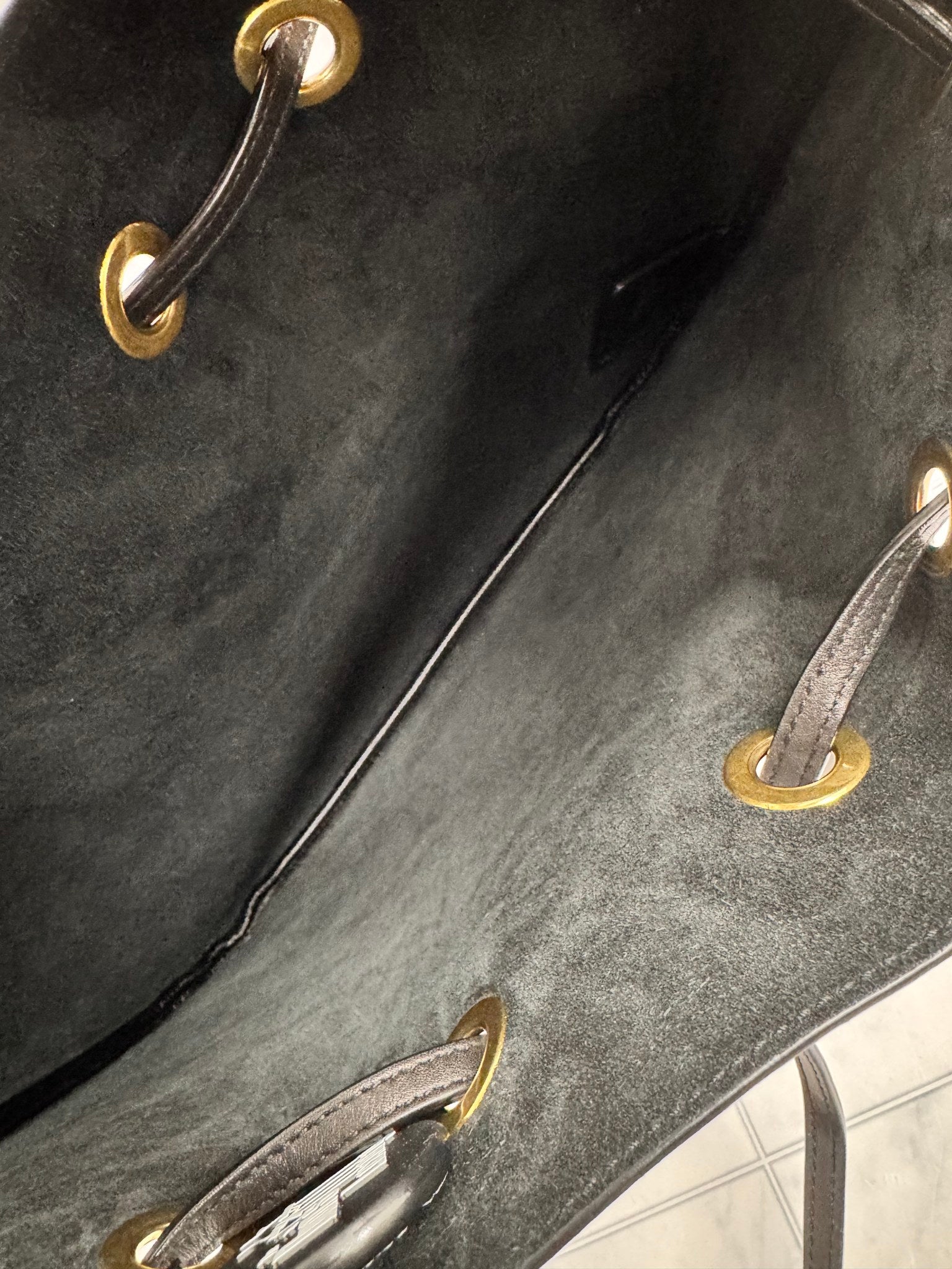 Saint Laurent Black Leather Paris VII Hobo Bag