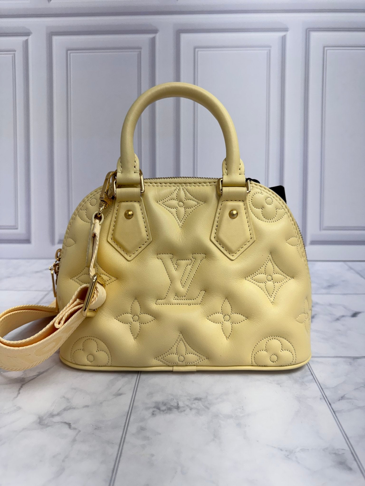 Louis Vuitton Yellow Bubblegram Leather Alma BB Crossbody Bag