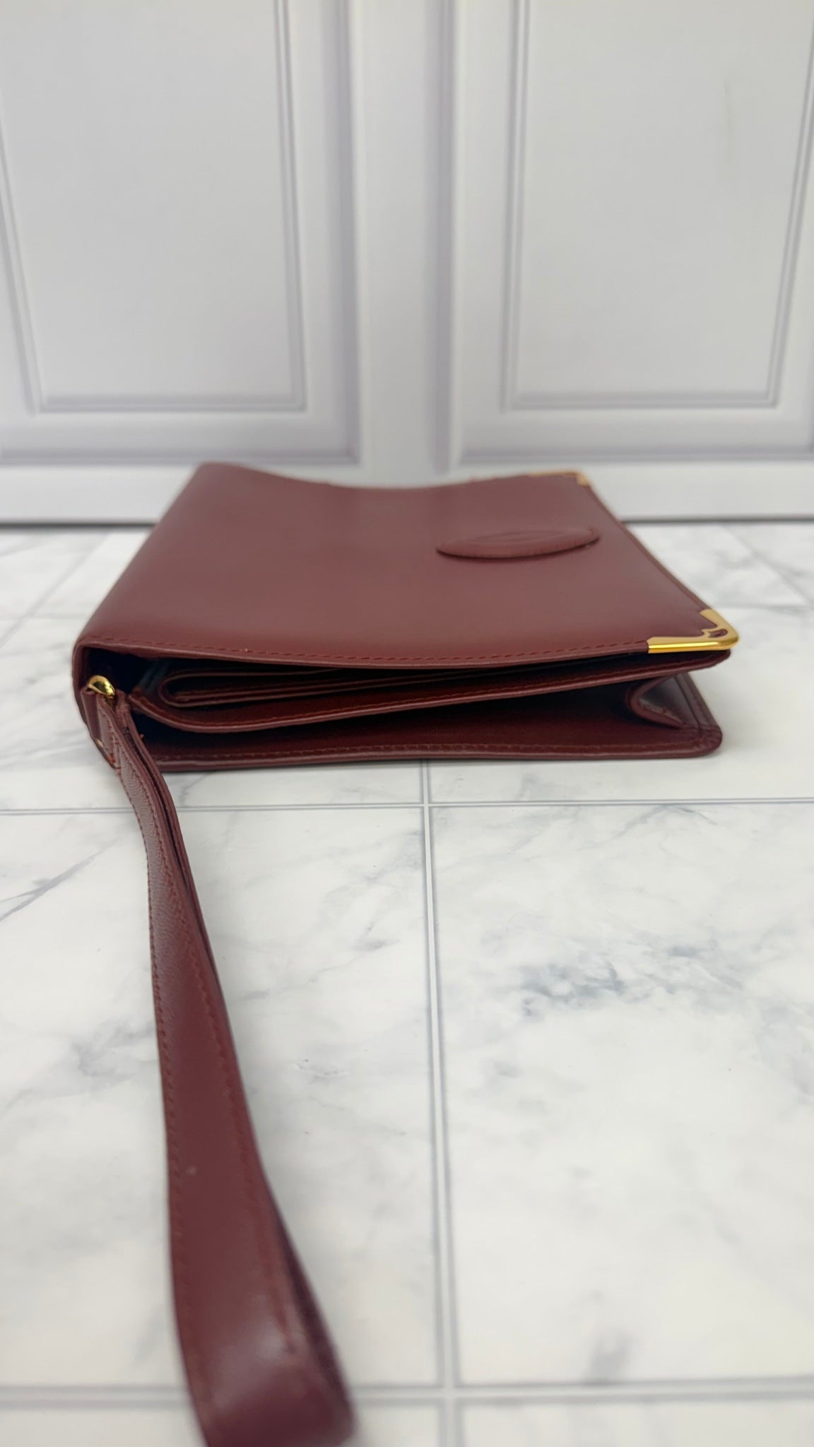 Cartier Burgundy Leather Clutch