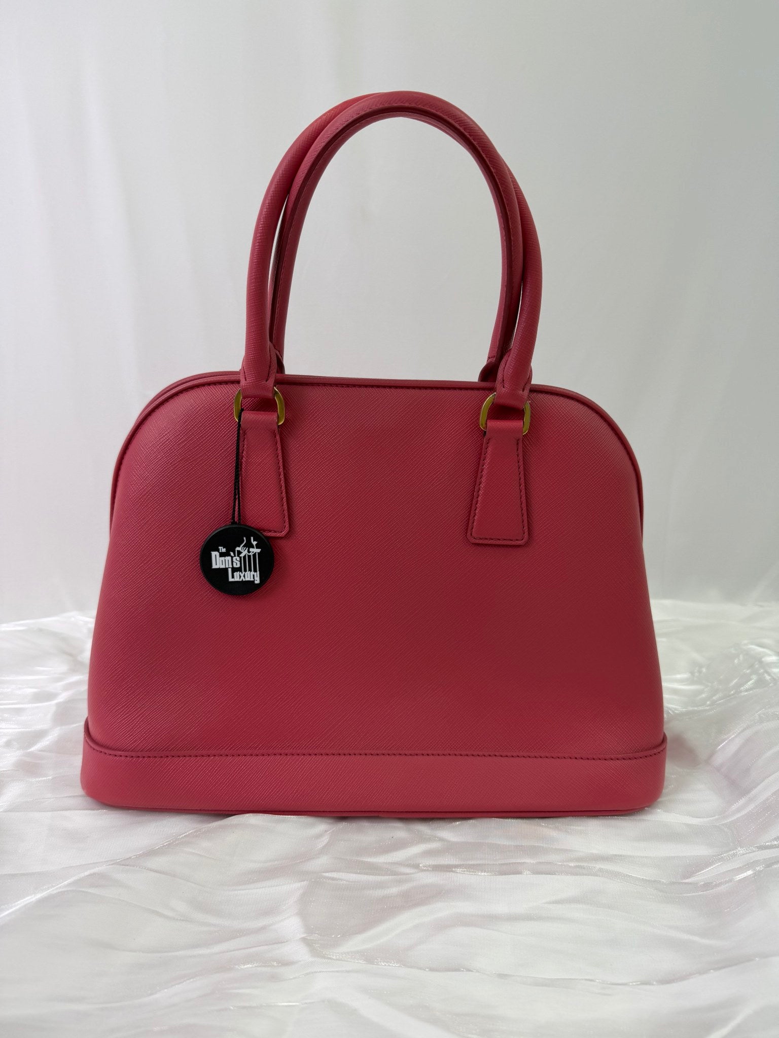 Prada Pink Saffiano Leather Dome Bag