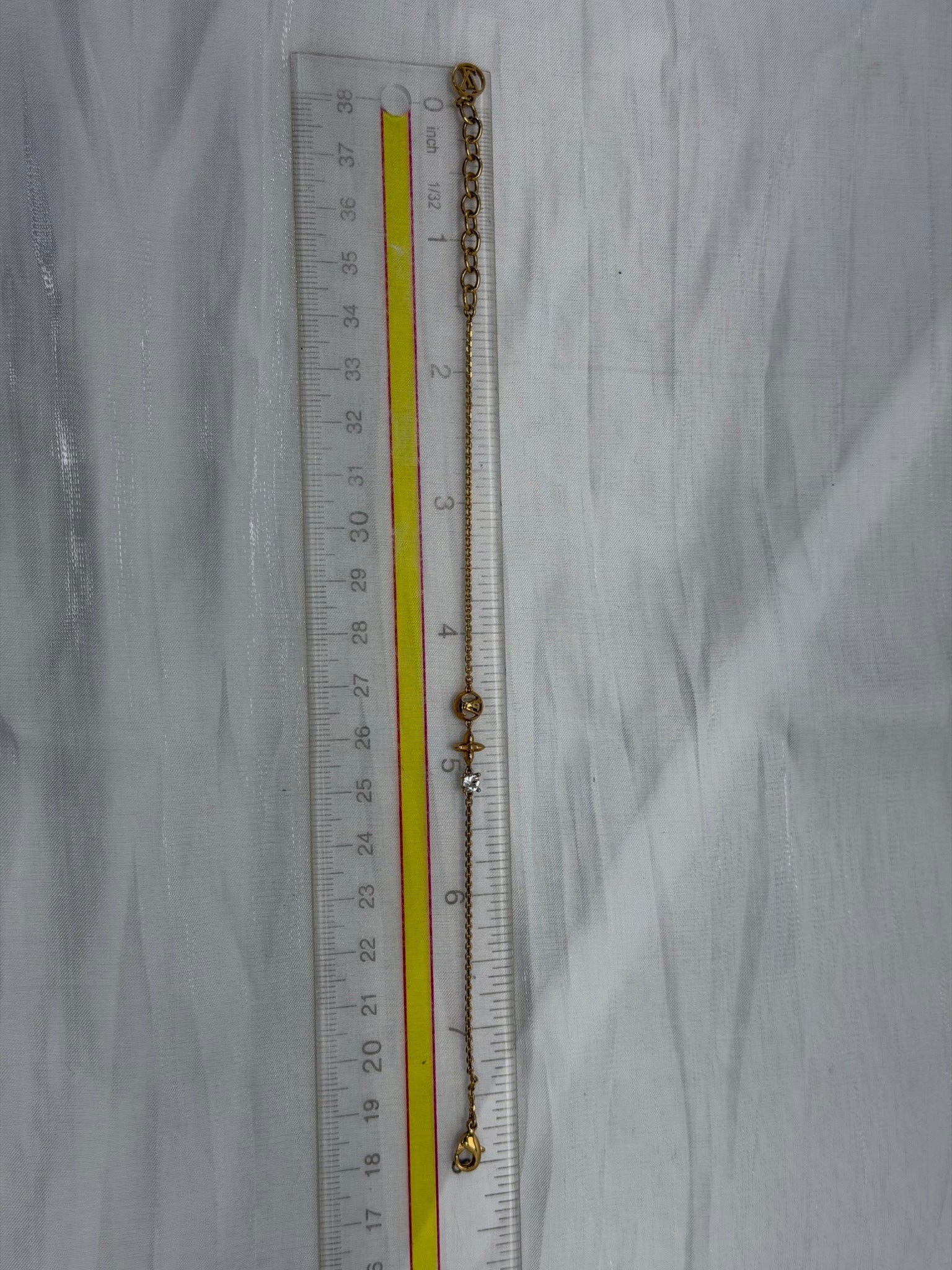 Louis Vuitton Blossom Logo Monogram Gold Tone Bracelet