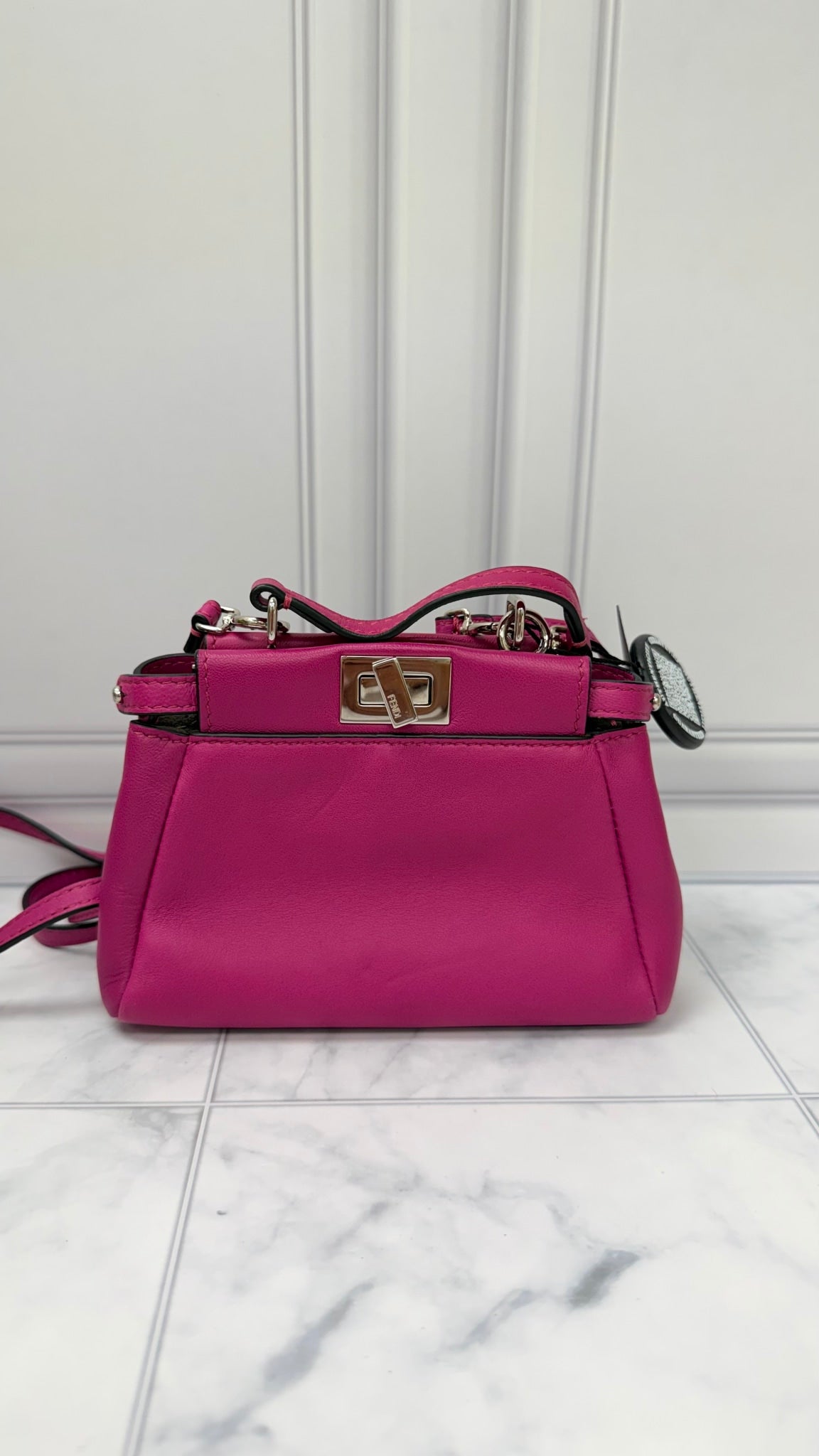 Fendi Purple Nappa Leather Micro Peekaboo Crossbody Bag