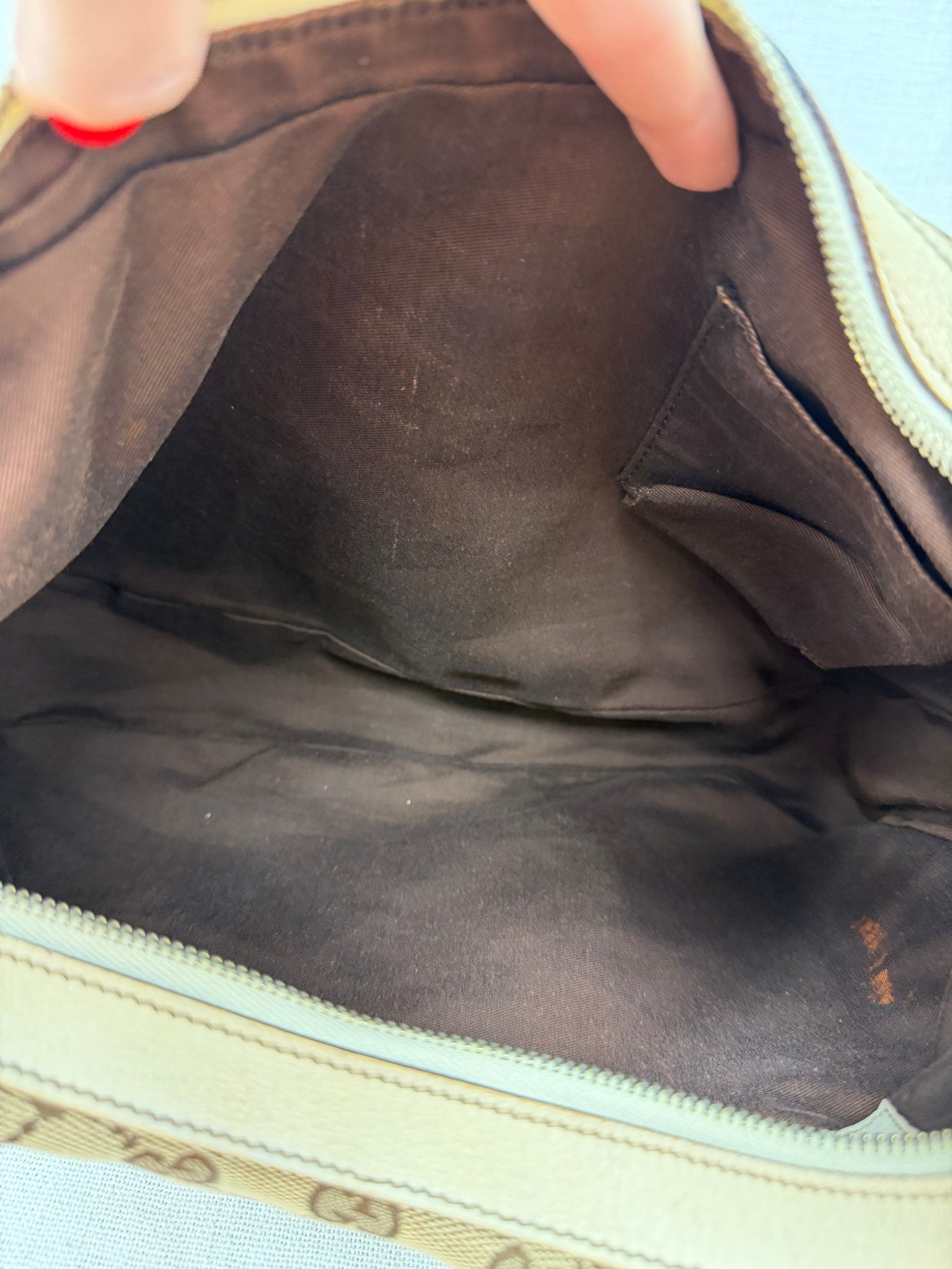 Gucci GG Beige Canvas Shoulder Hobo Bag