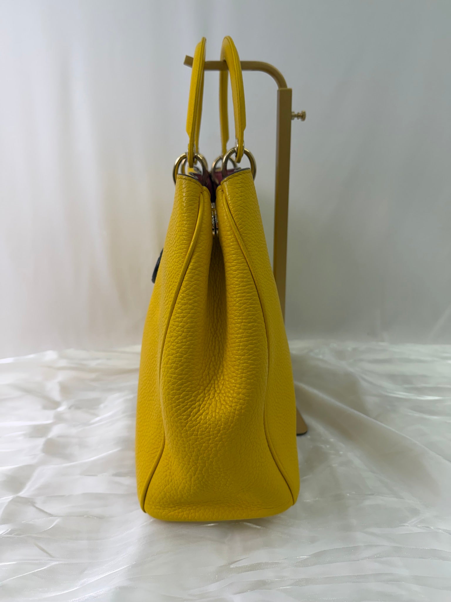 Christian Dior Yellow Leather Diorissimo Handbag