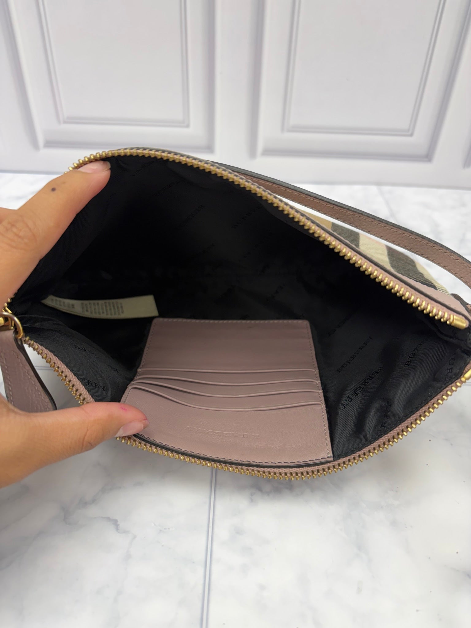 Burberry Canvas & Leather House Check Derby Peyton Crossbody Bag
