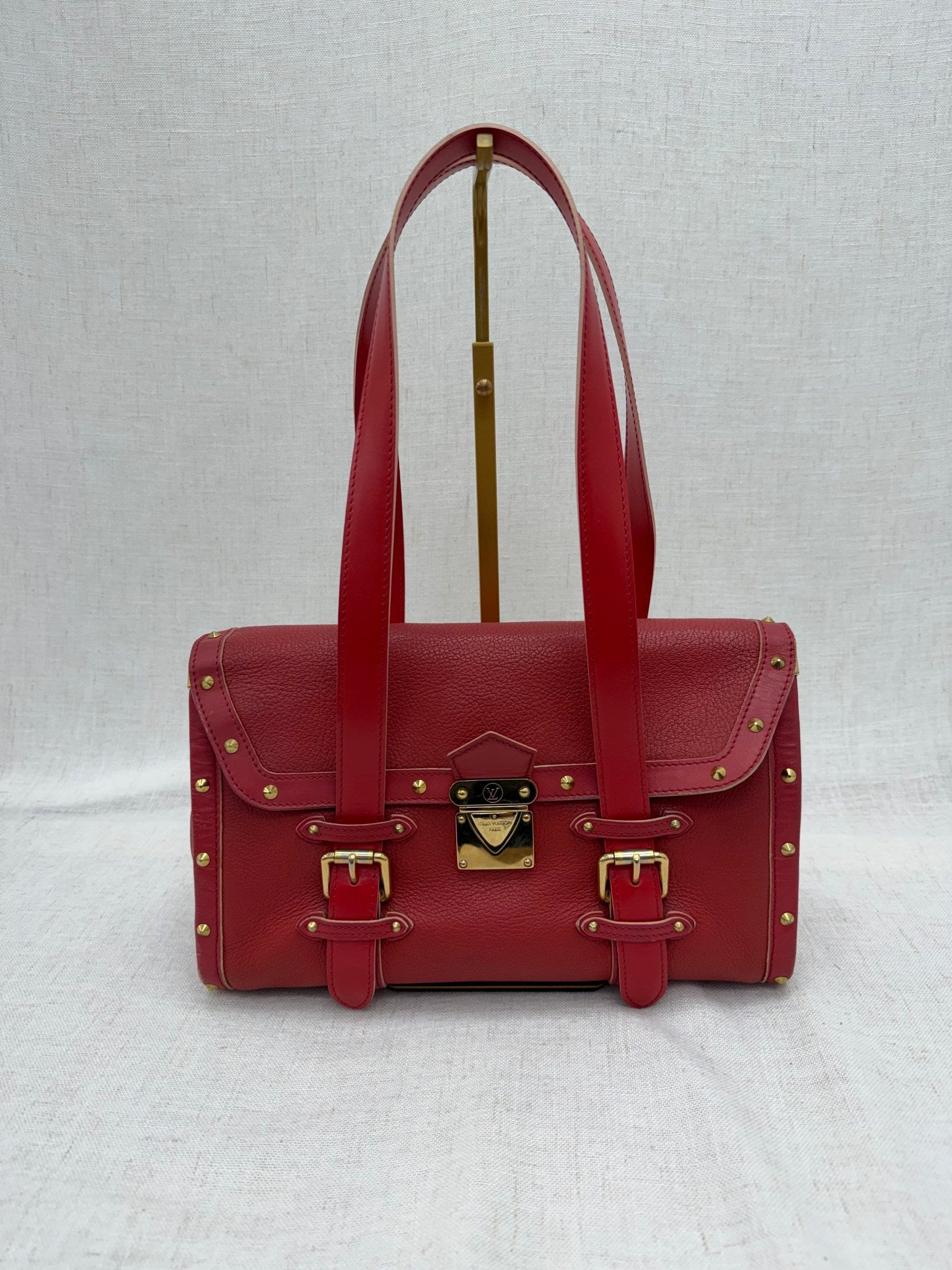 Louis Vuitton Red Leather Suhali L'Epanoui GM Shoulder Bag