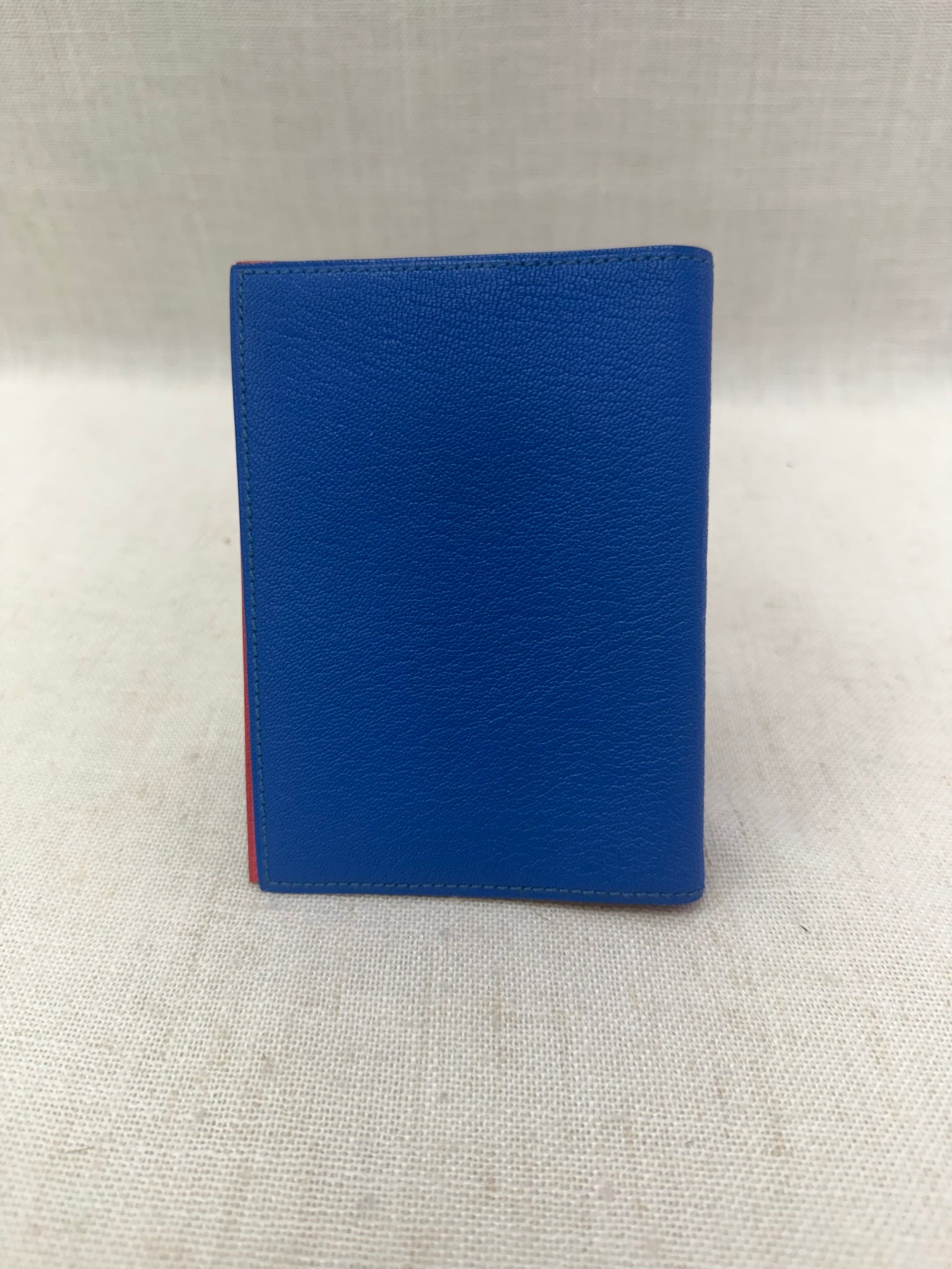 Hermes Blue & Coral Leather Passport Holder