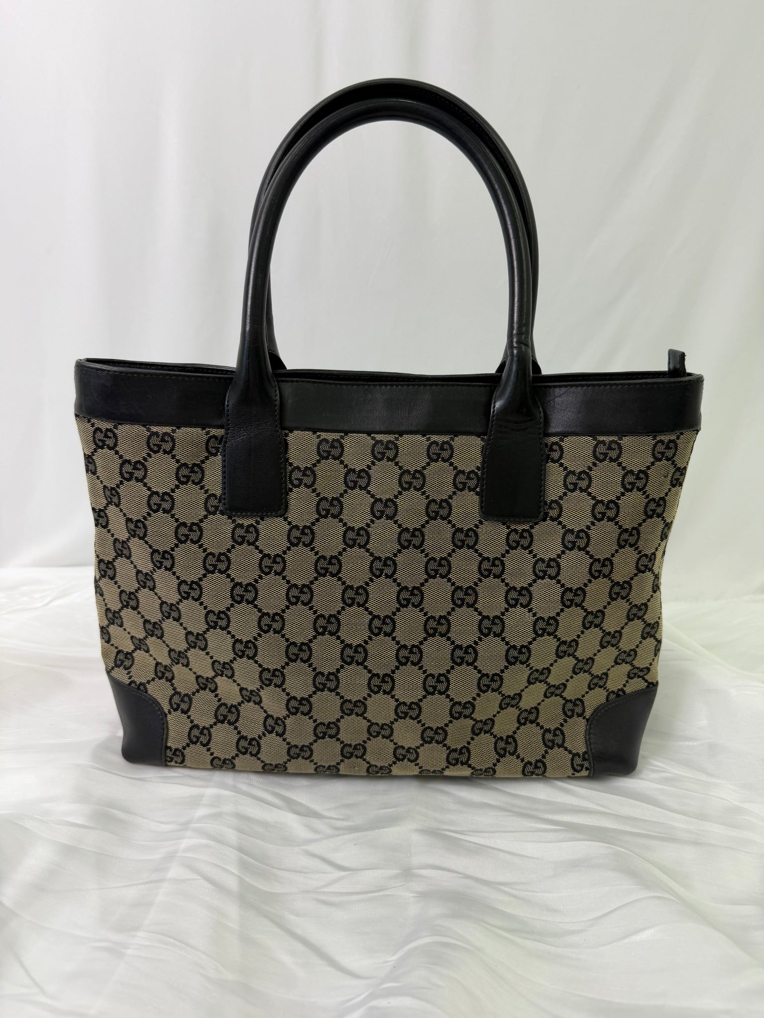 Gucci Black Canvas GG Print Tote Bag