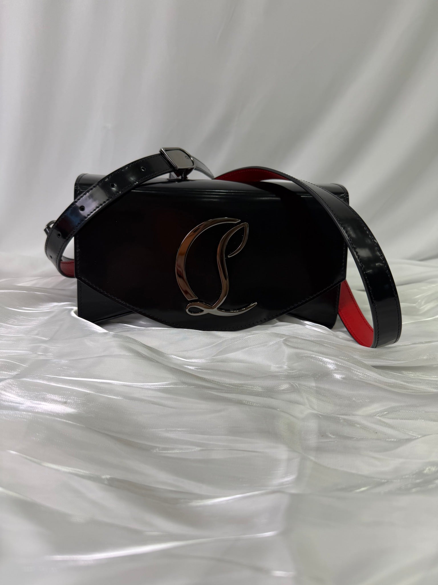 Christian Louboutin Black Patent Leather Loubi45 Handbag