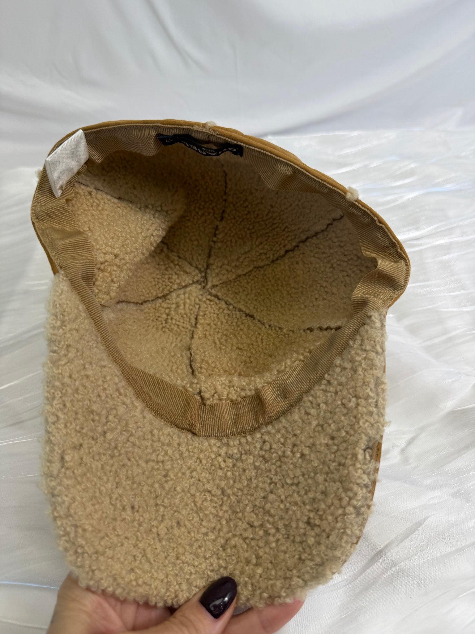 Chanel Tan Suede Shearling Hat