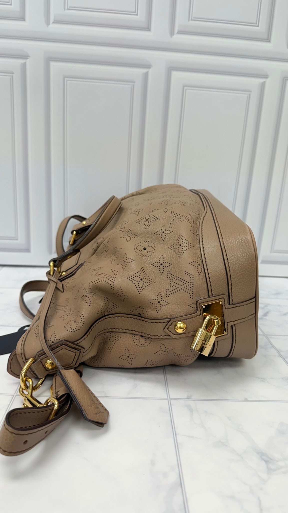 Louis Vuitton Beige Monogram Perforated Leather Mahina Stellar PM Bag