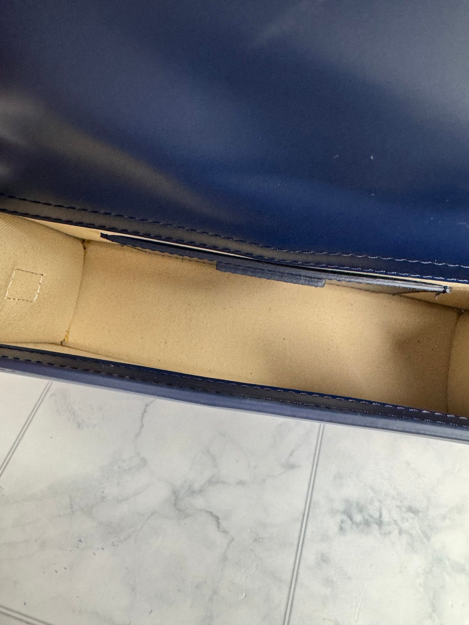 BRAND NEW - Jacquemus Navy Blue Leather Grande Bambino 2Way Handbag