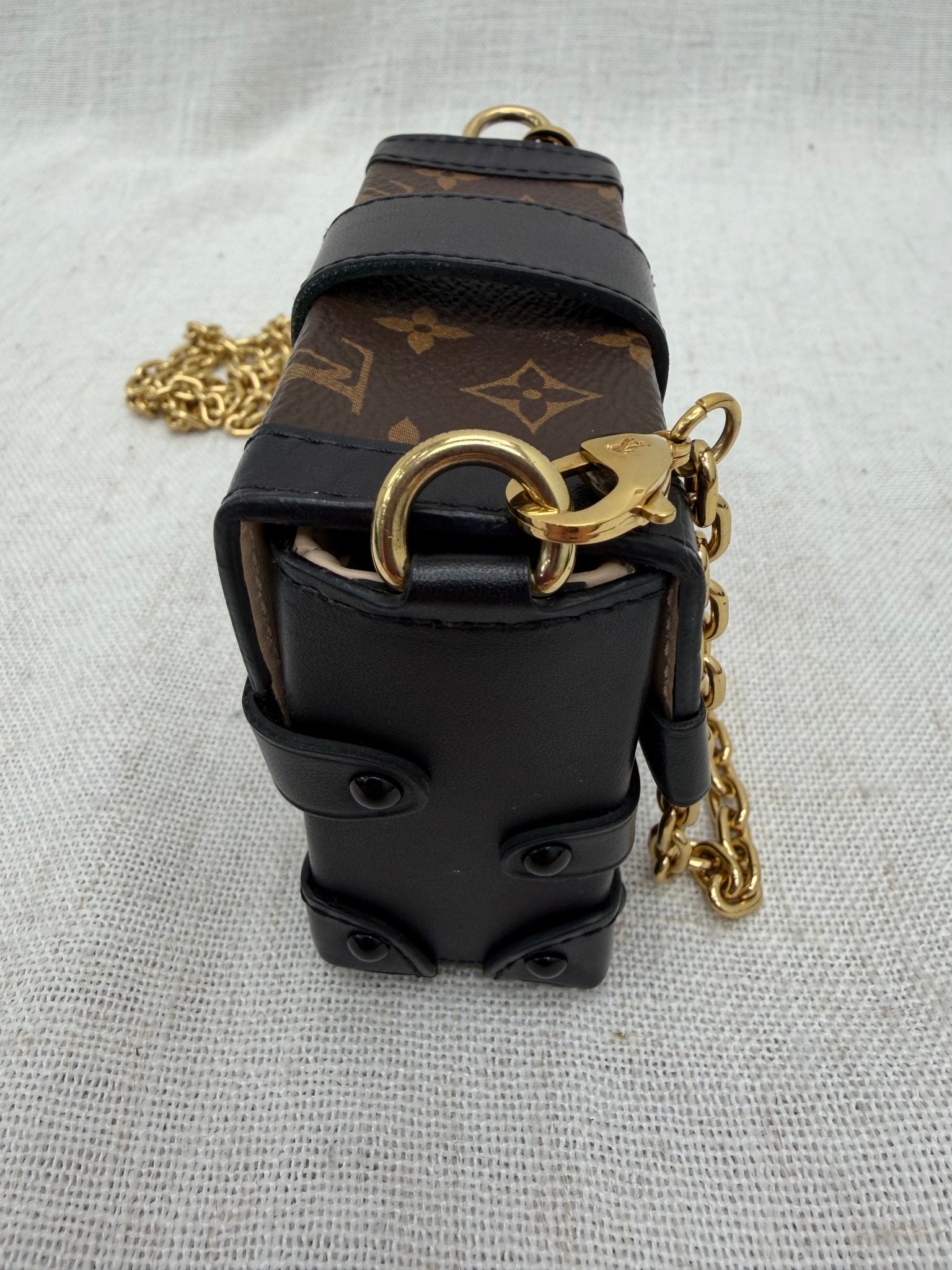 Louis Vuitton Monogram & Black Mini Essential Trunk Chain Bag