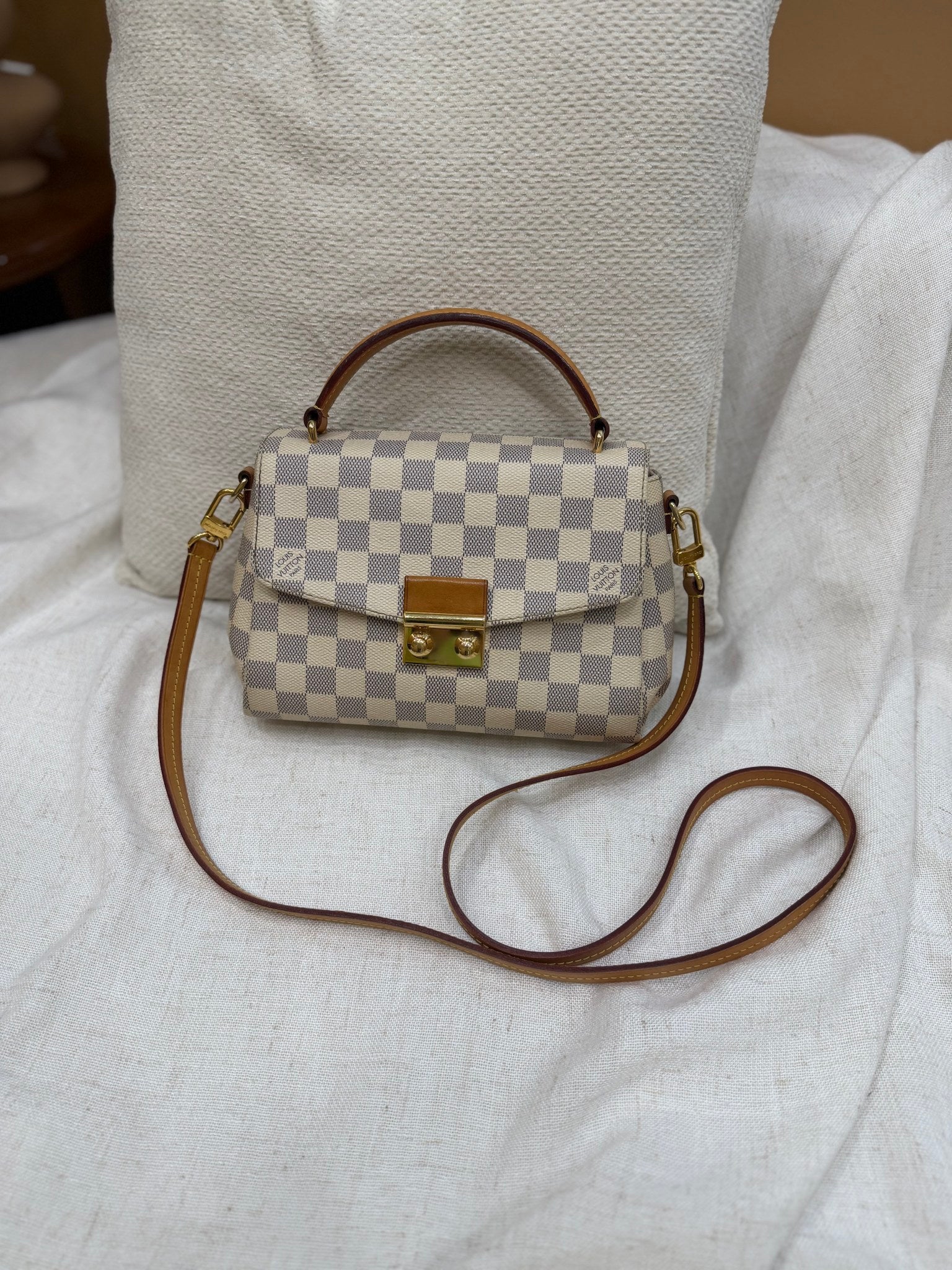 Louis Vuitton Damier Azur Croisette Top Handle Bag