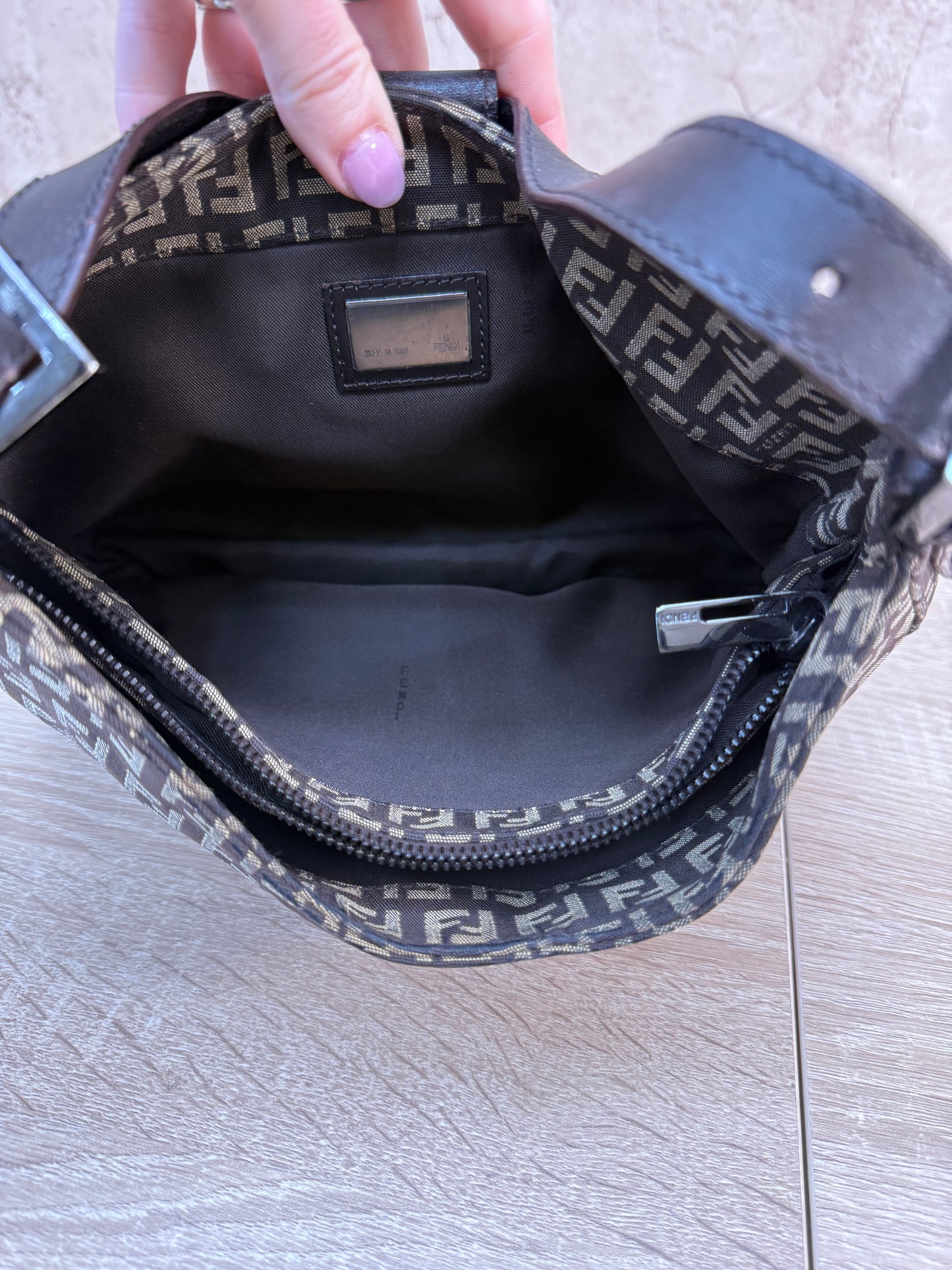 Fendi Zucchino Canvas Vintage Hobo Bag