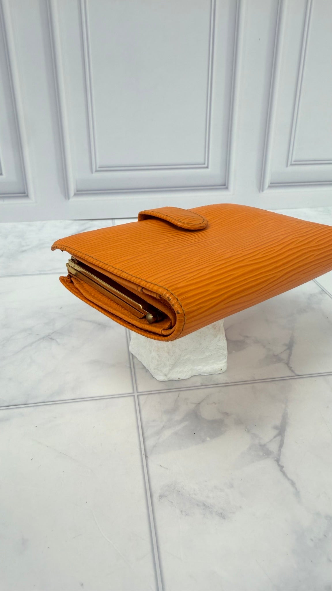 Louis Vuitton Orange Epi Leather Compact Wallet