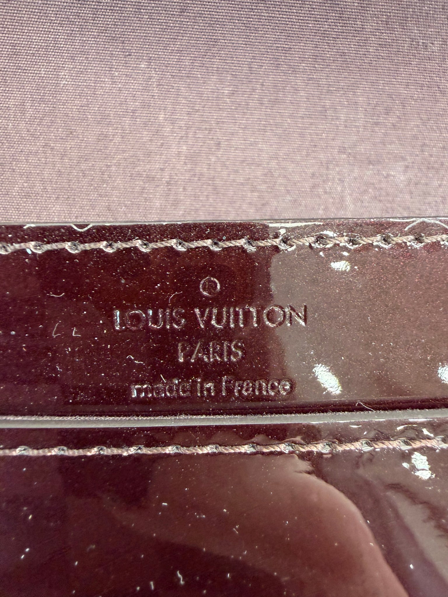 Louis Vuitton Burgundy Patent Leather Louise Chain Clutch PM