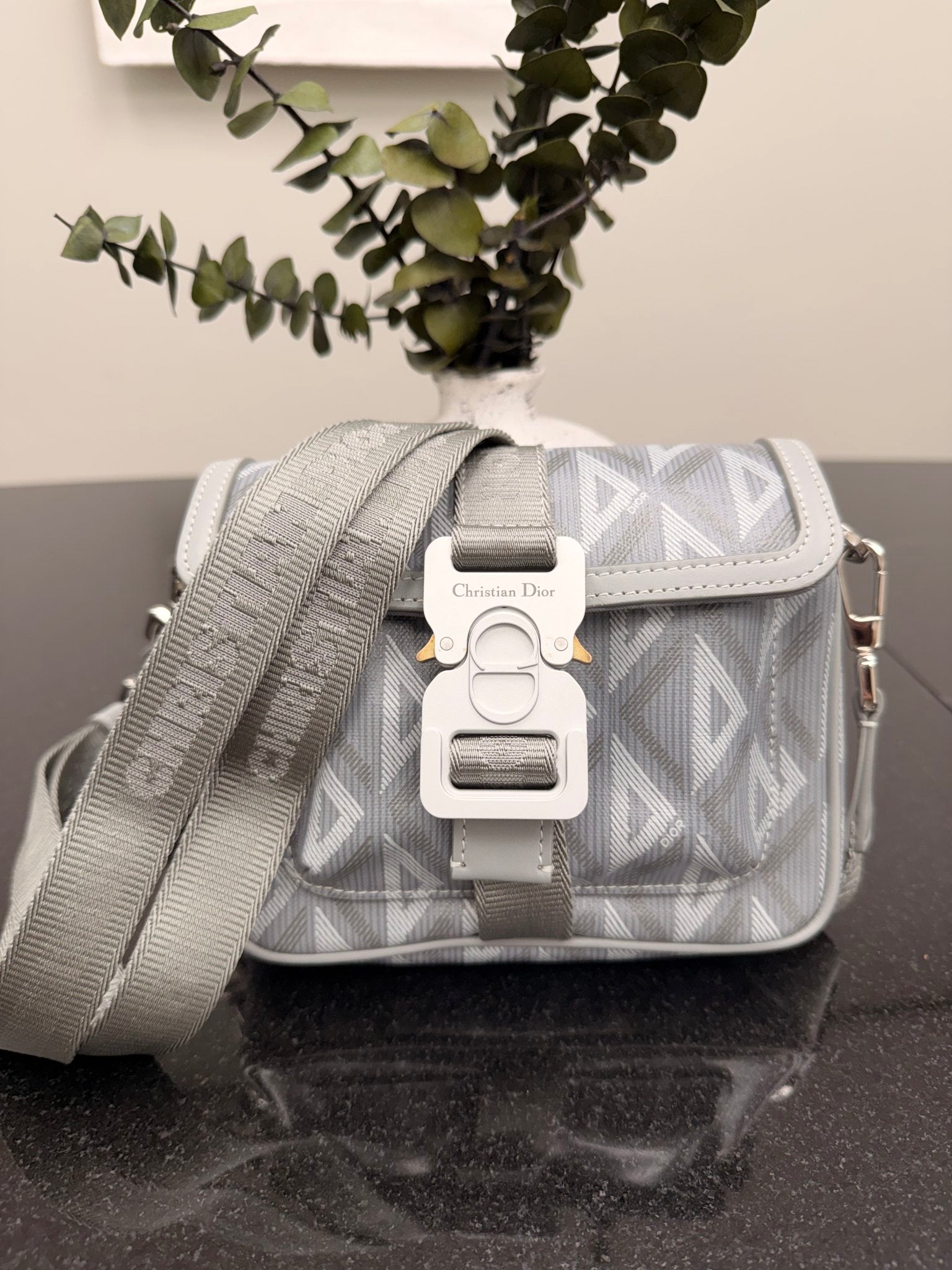 Christian Dior Grey Coated Canvas Hit The Road Mini Bag