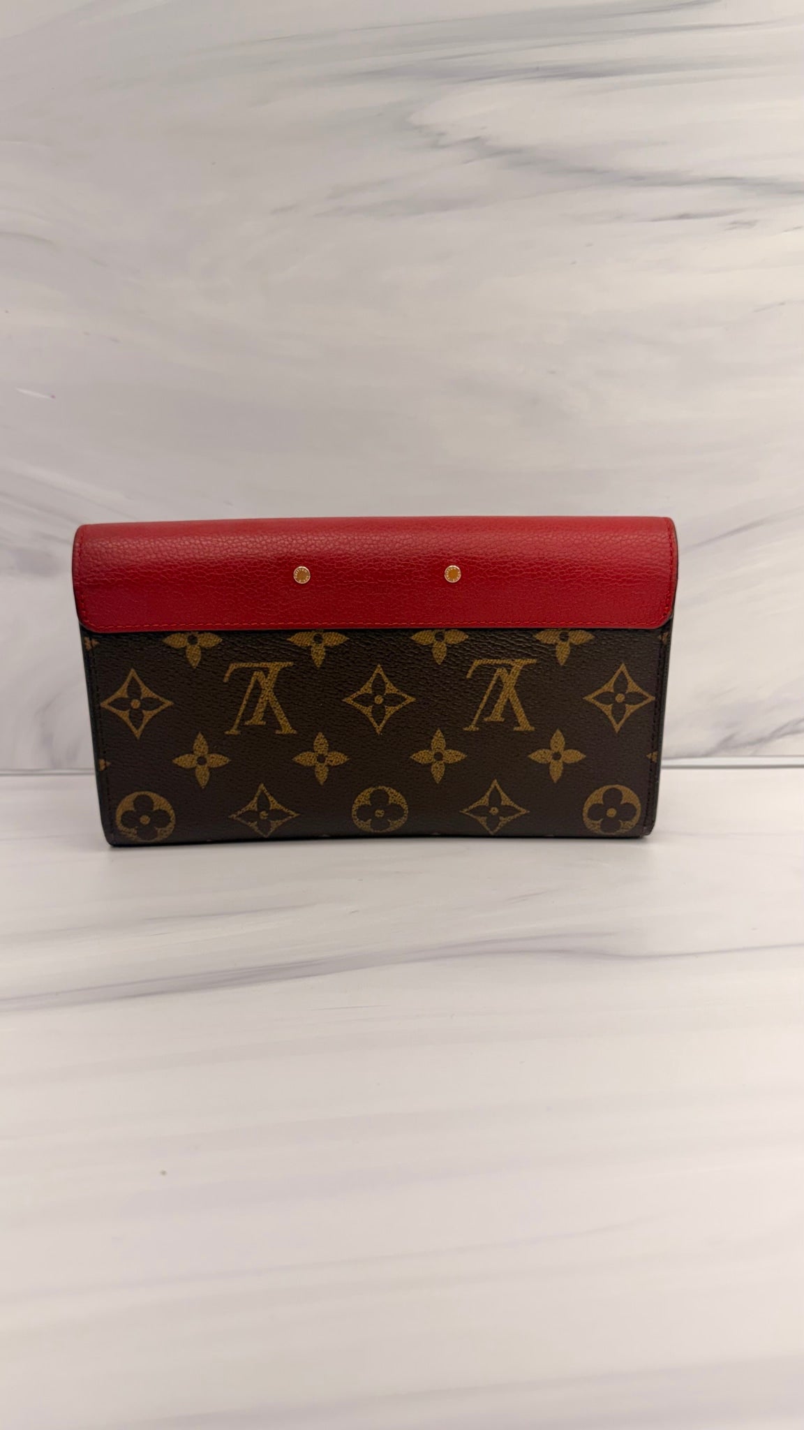 Louis Vuitton Red Monogram Pallas Long Wallet