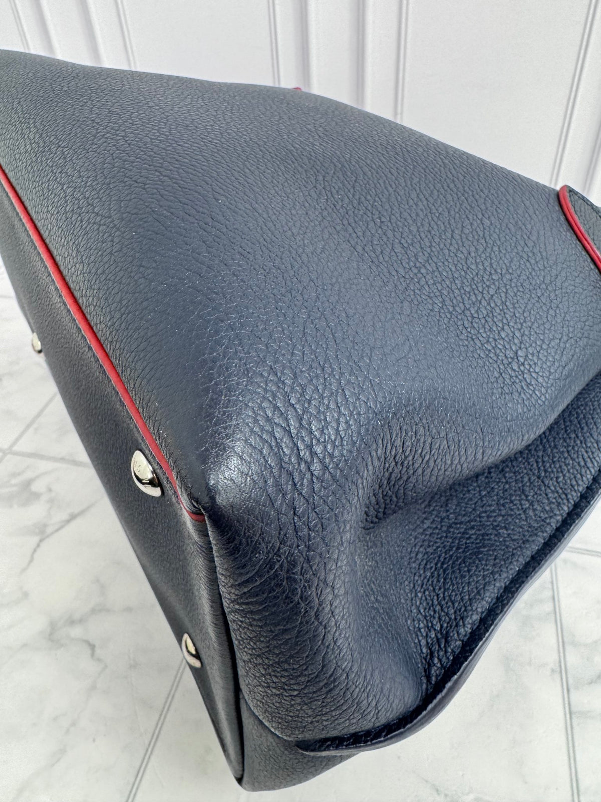 Louis Vuitton Blue Grained Leather Lockme Day Bag