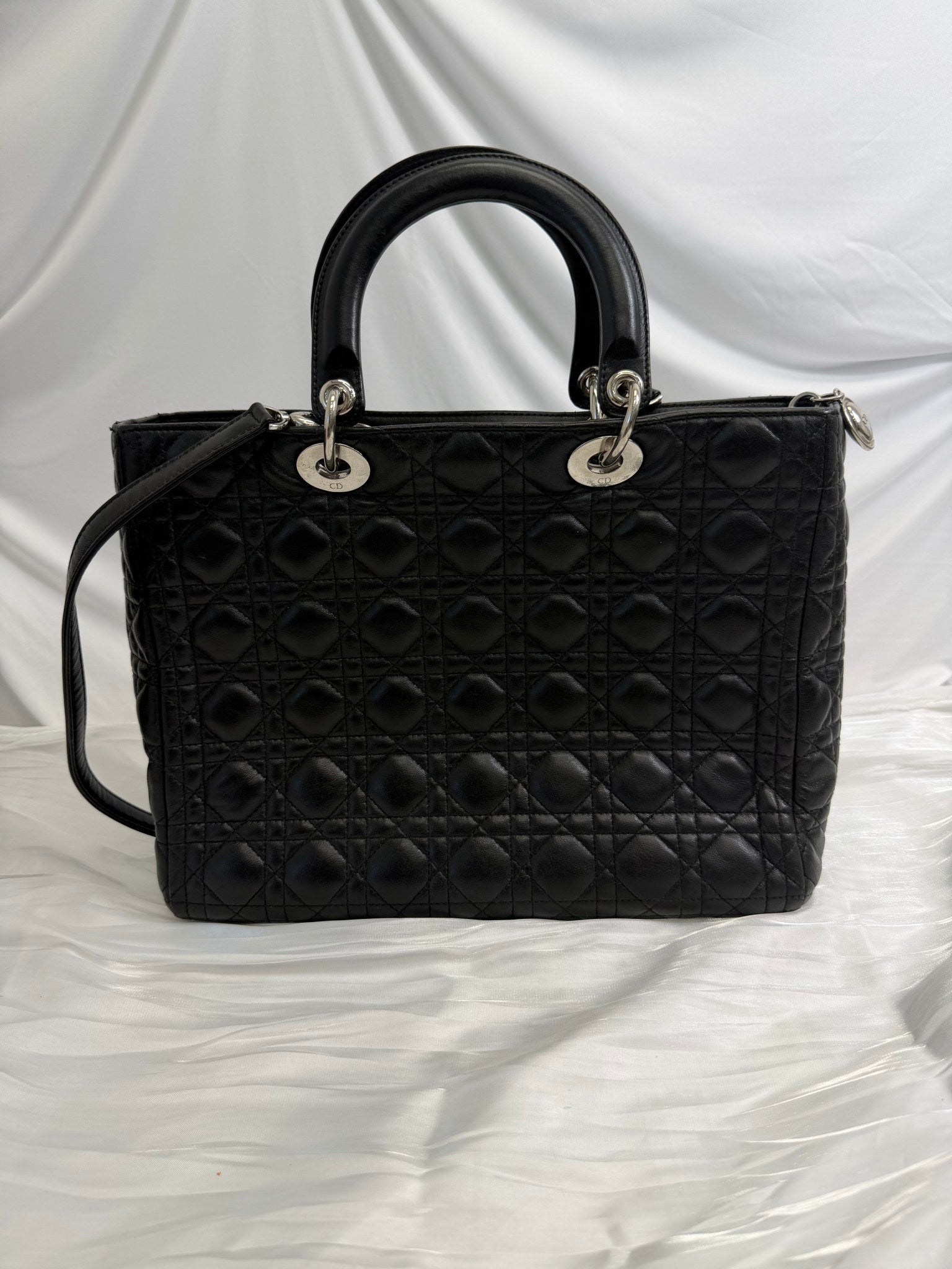 Christian Dior Black Cannage Lambskin Large Lady Dior
