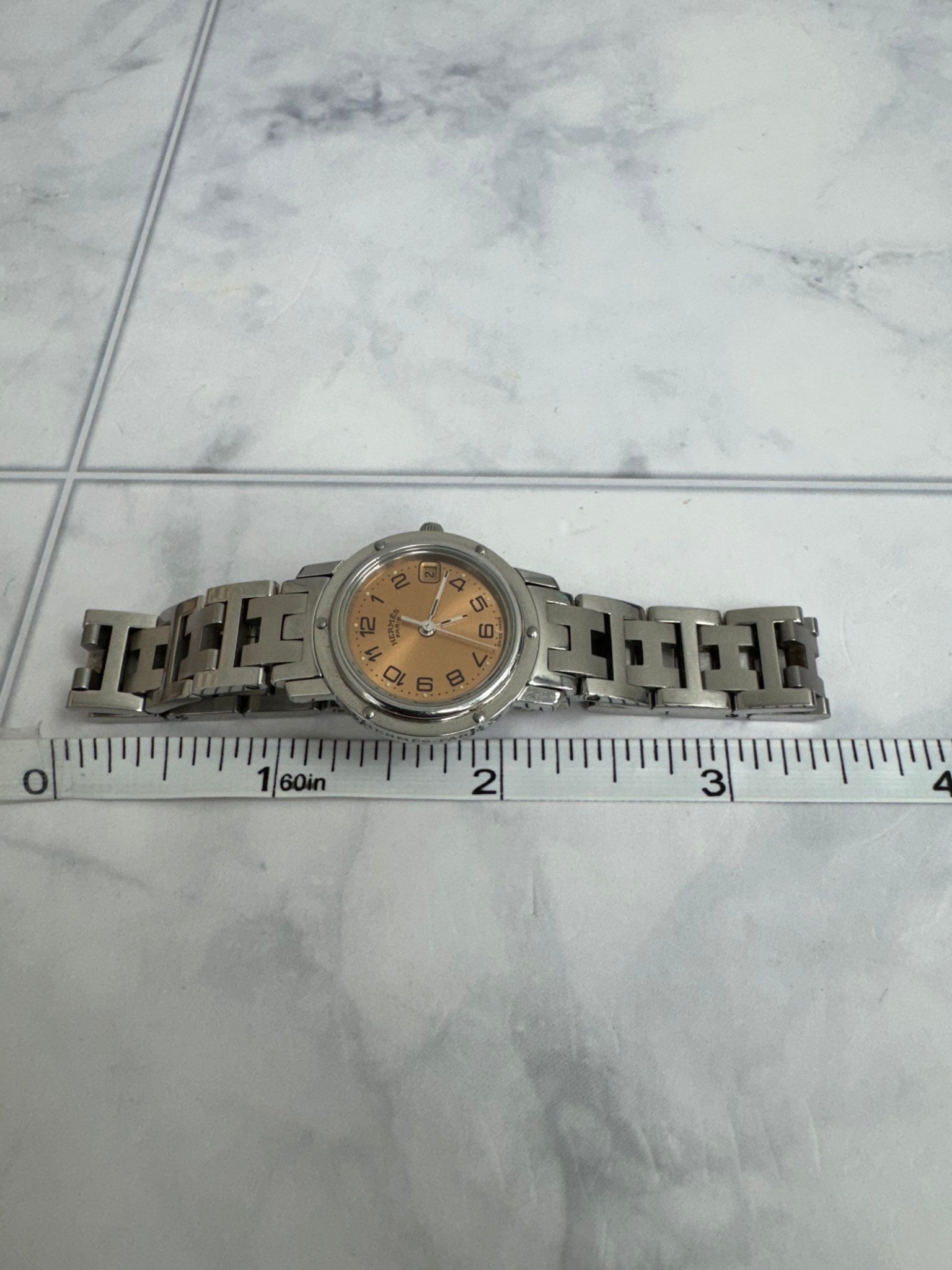 Hermes Stainless Steel Clipper Watch