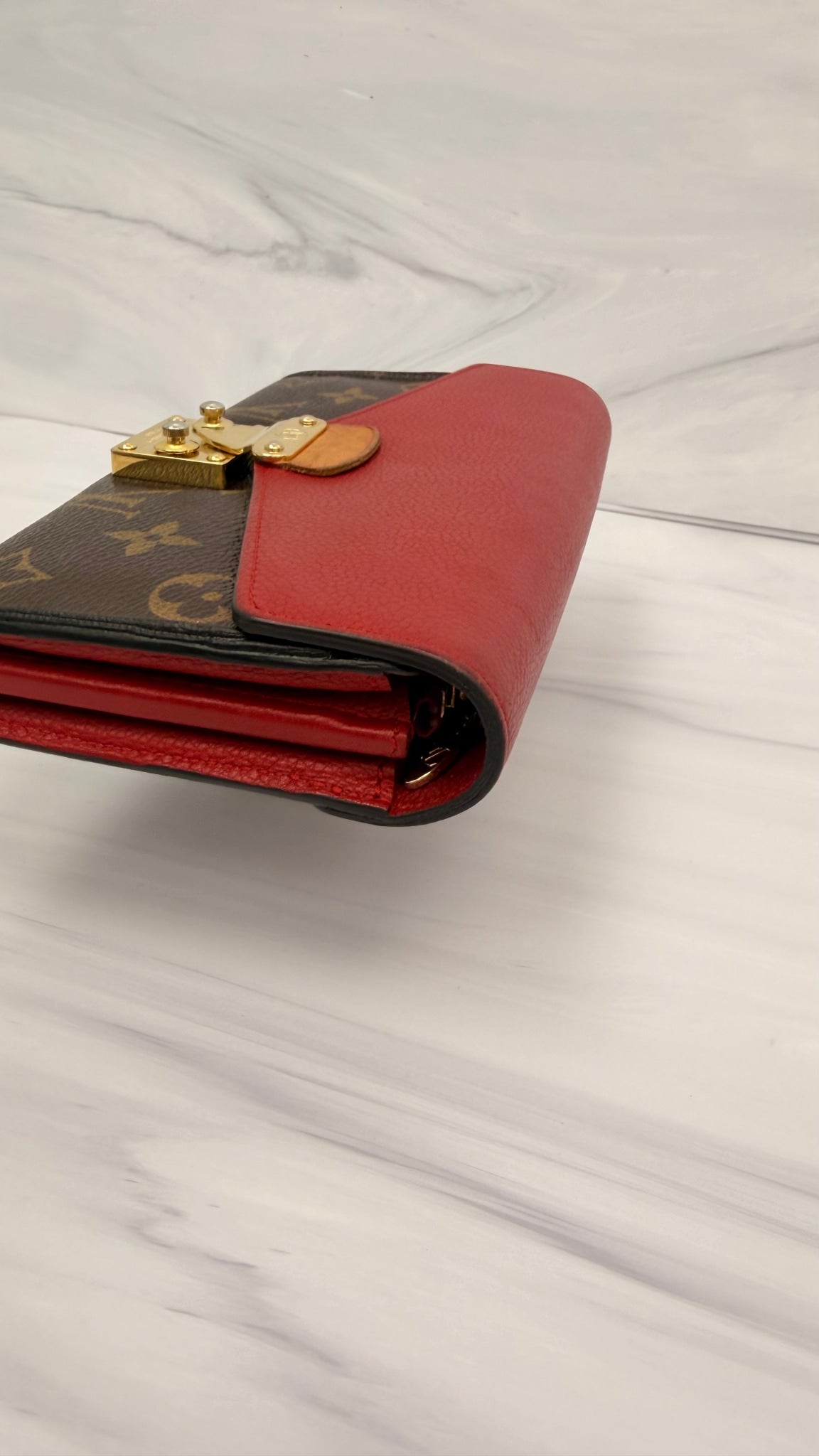 Louis Vuitton Red Monogram Pallas Long Wallet