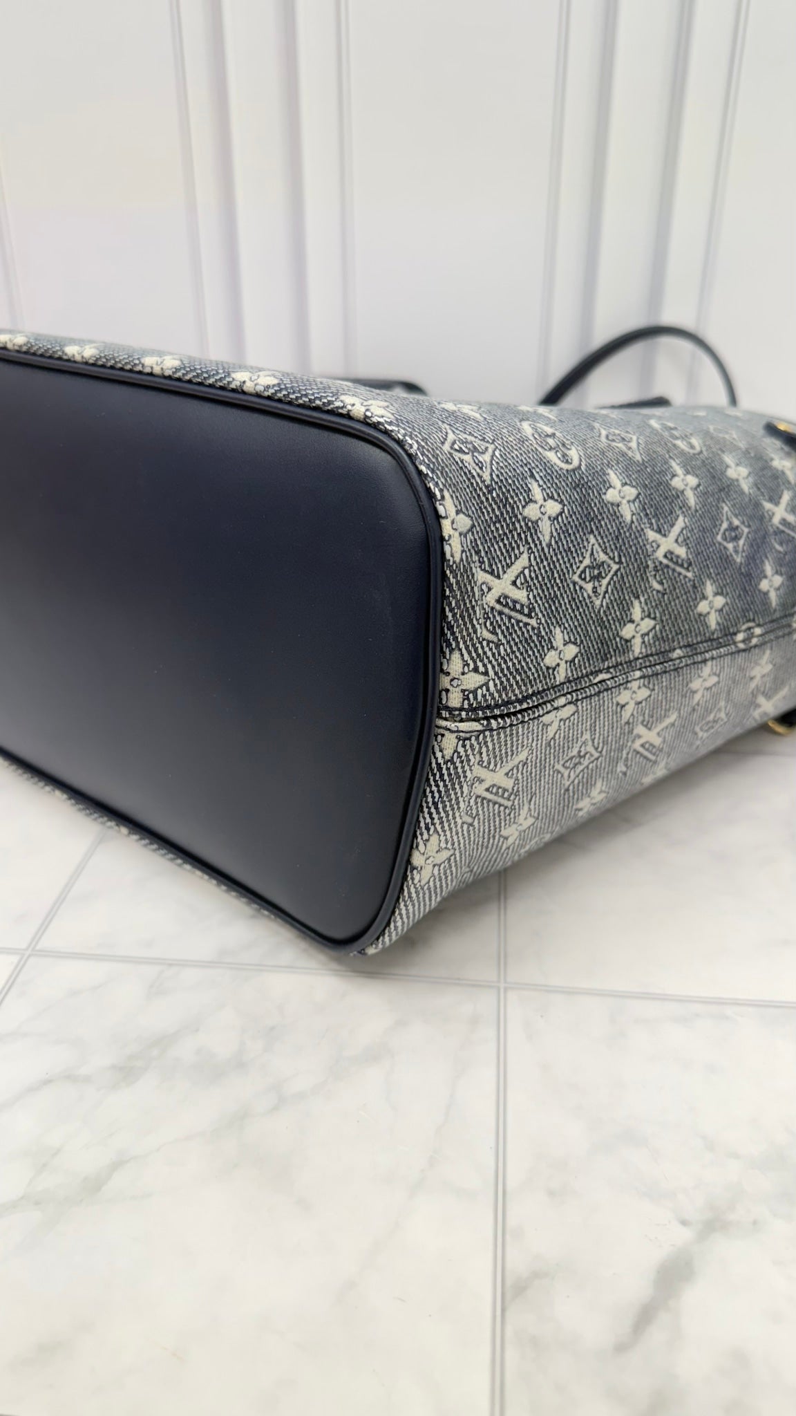 Louis Vuitton Blue Jacquard Coated Canvas Neverfull MM