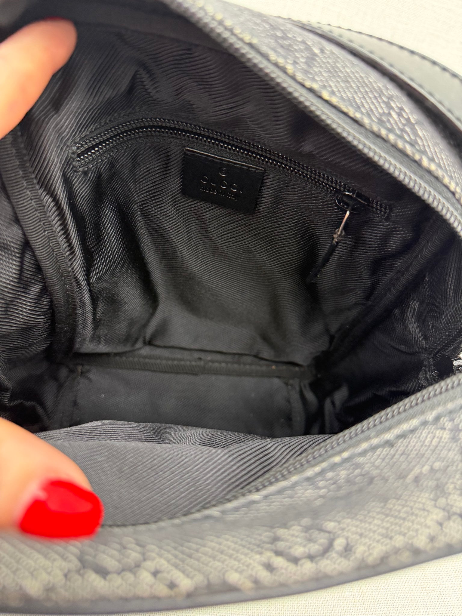 Gucci Black GG Jacquard Messenger Crossbody