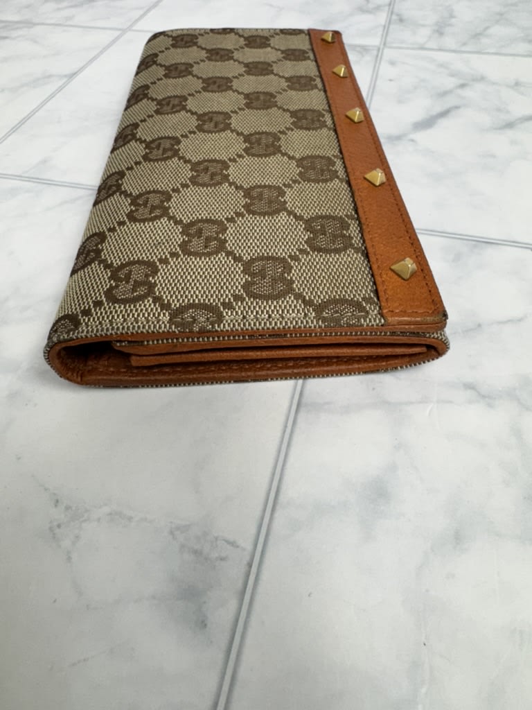 Gucci GG Supreme Canvas Studded Long Wallet