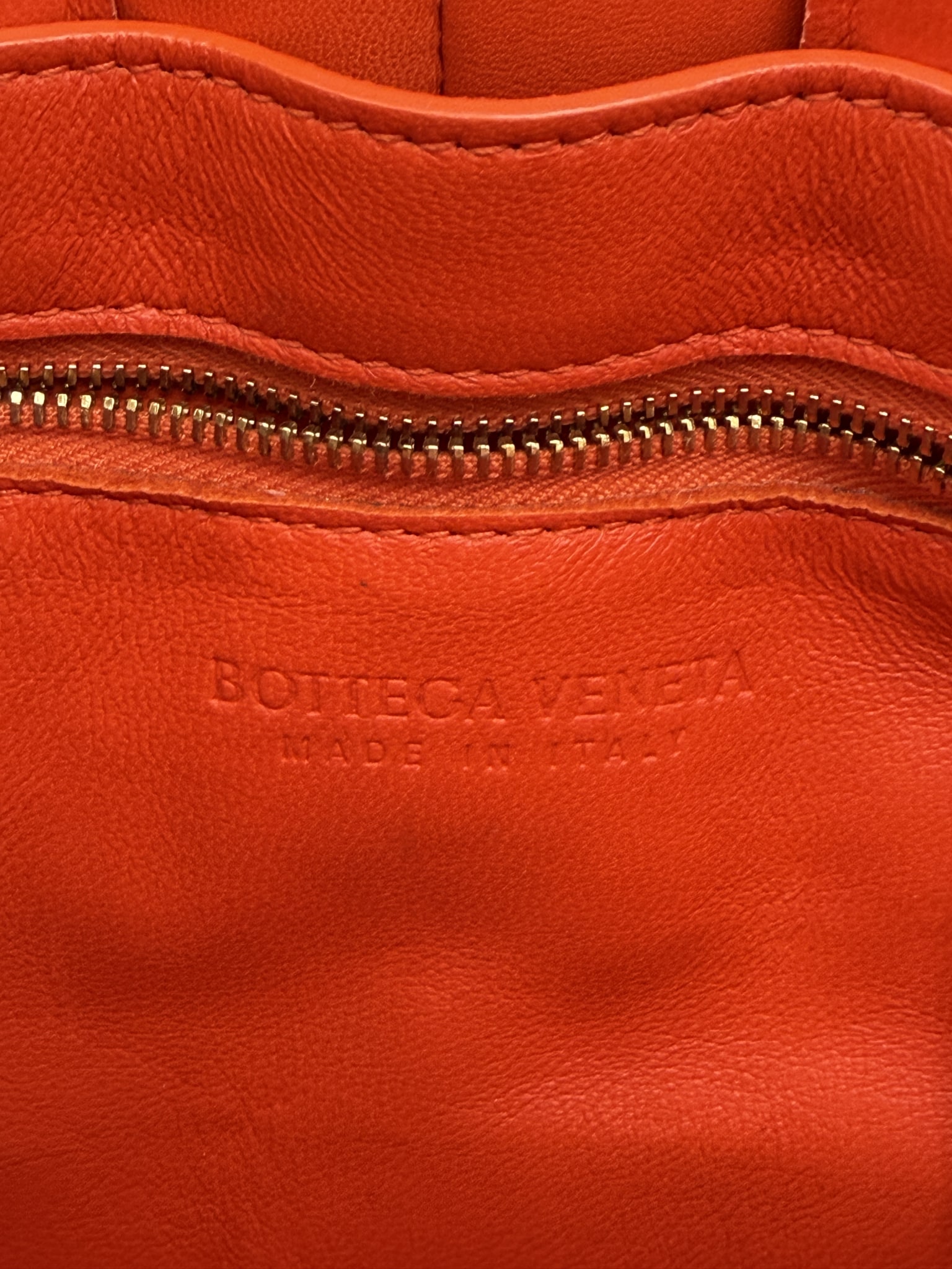 Bottega Veneta Orange Nappa Maxi Intreccio Padded Cassette Crossbody Bag
