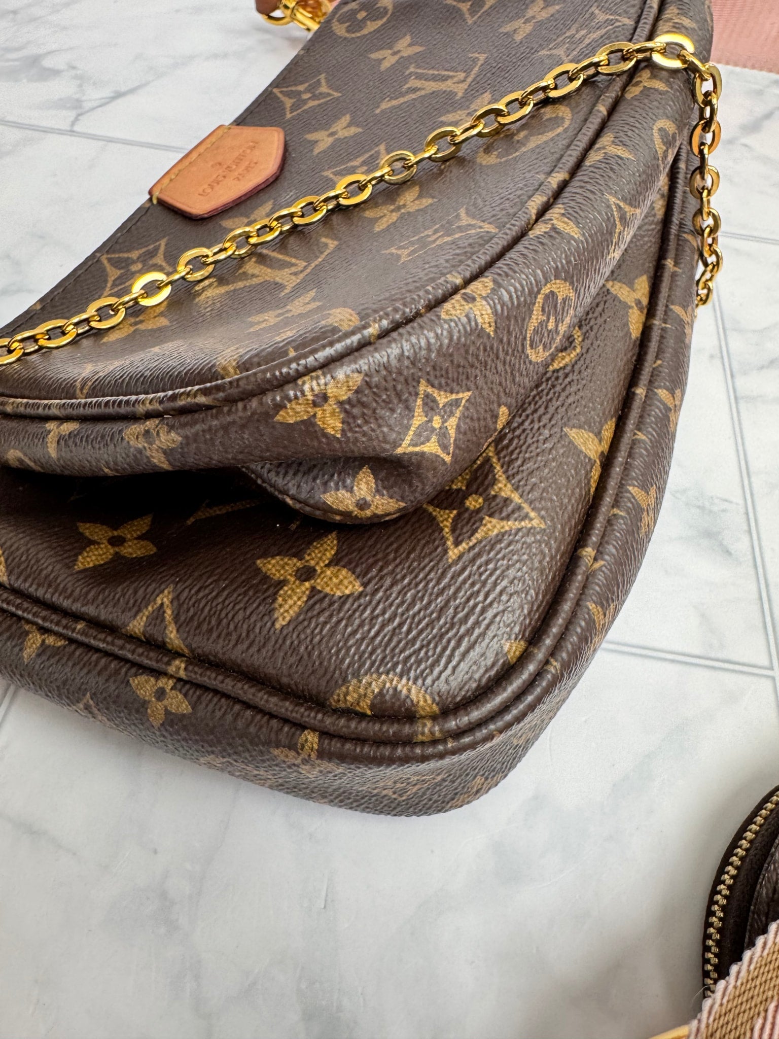 Louis Vuitton Monogram Pink Strap Multi Pochette Accessoires