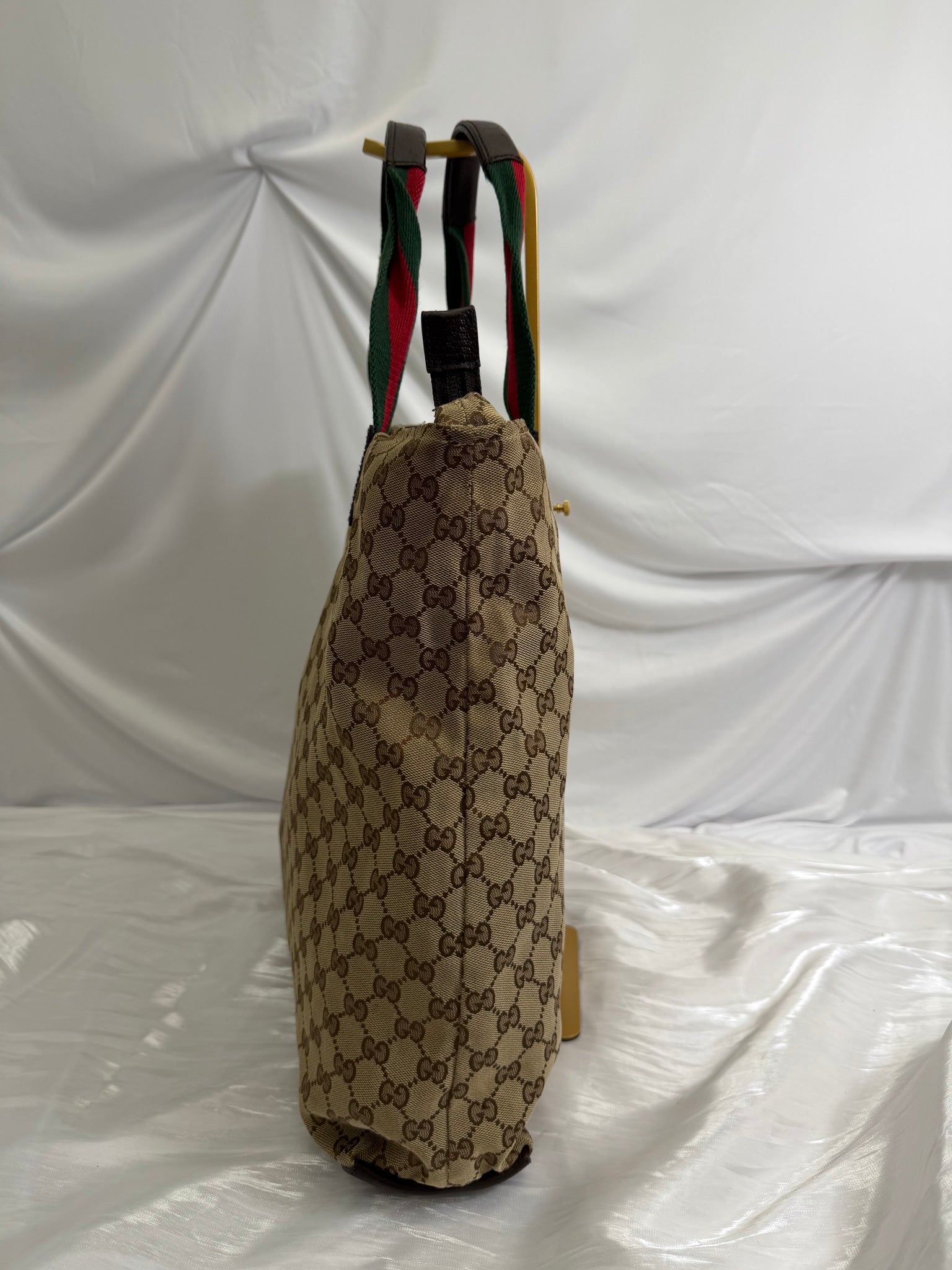 Gucci GG Brown Canvas Web Straps Messenger Bag