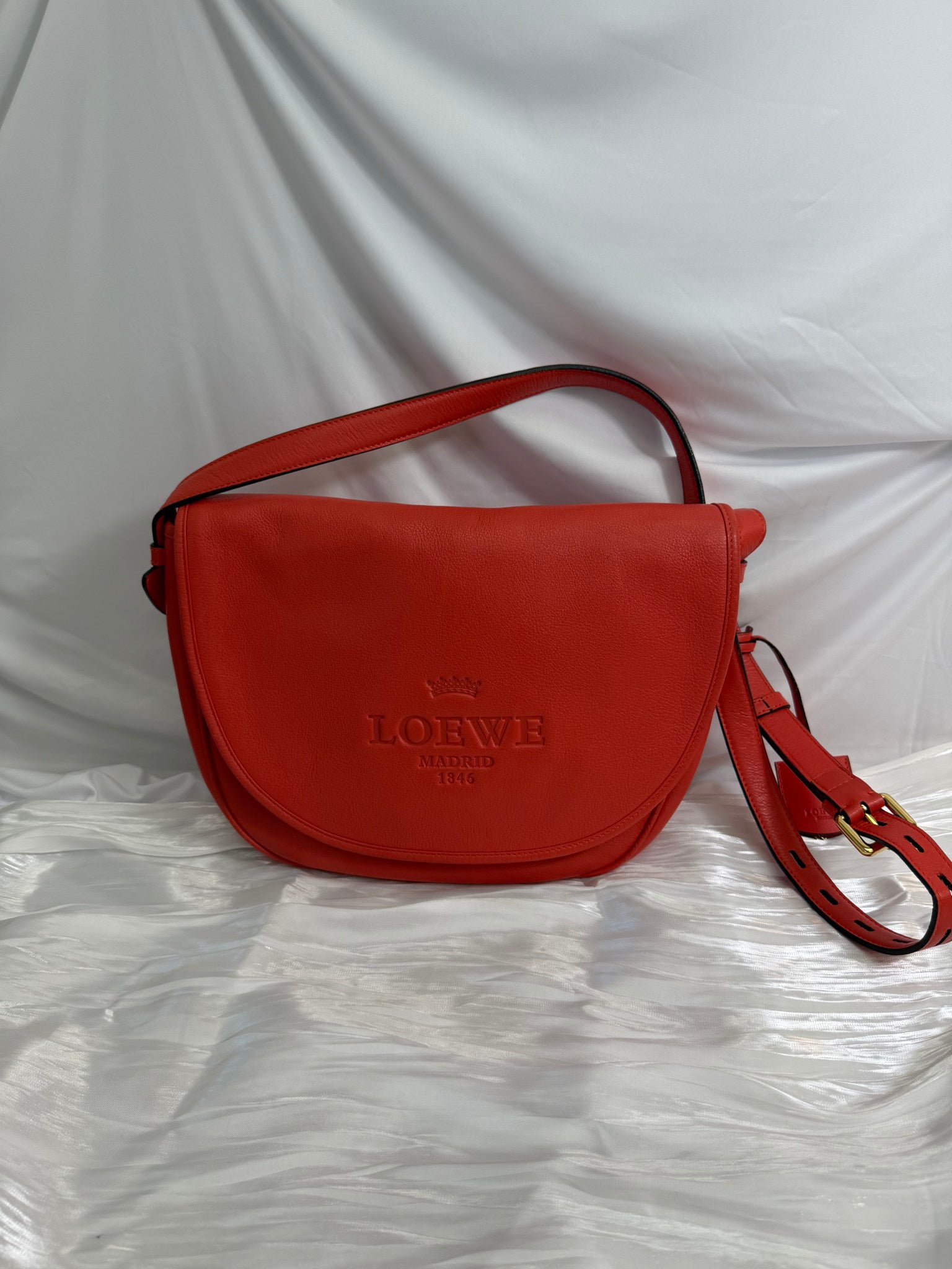 Loewe Red Leather Heritage Crossbody Bag