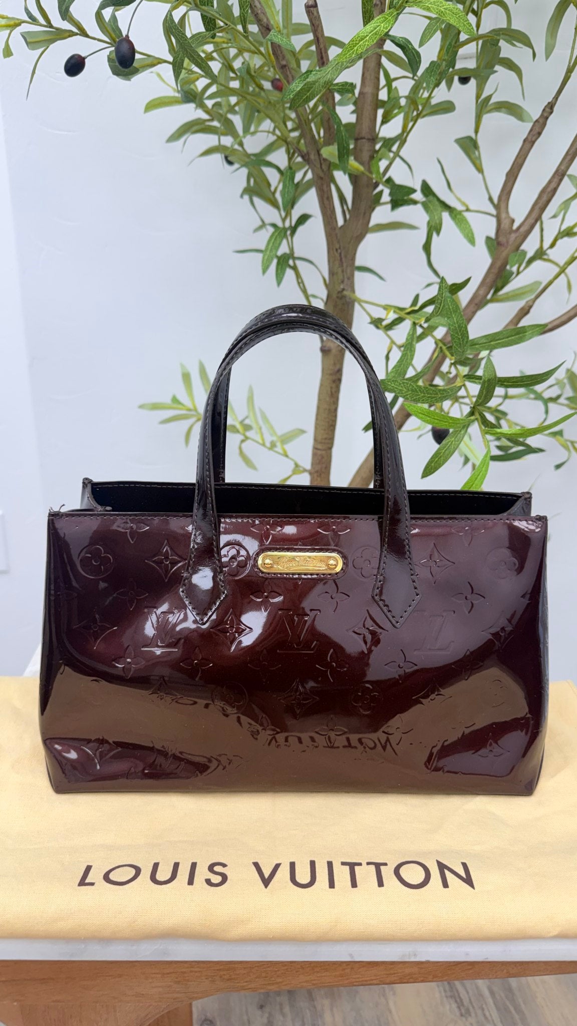 Louis Vuitton Amarante Vernis Leather Wilshire PM Handbag