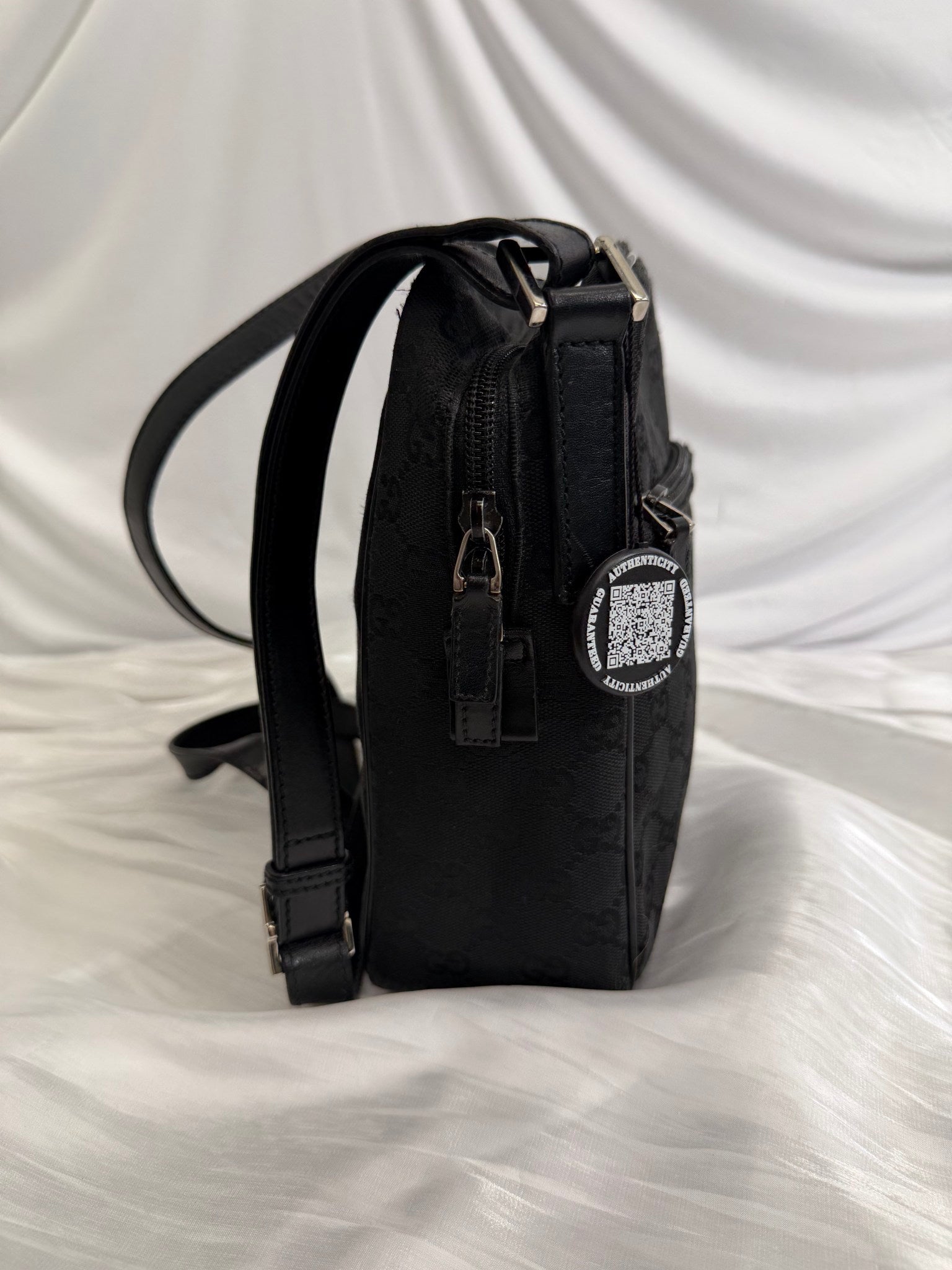 Gucci GG Black Canvas Messenger Bag