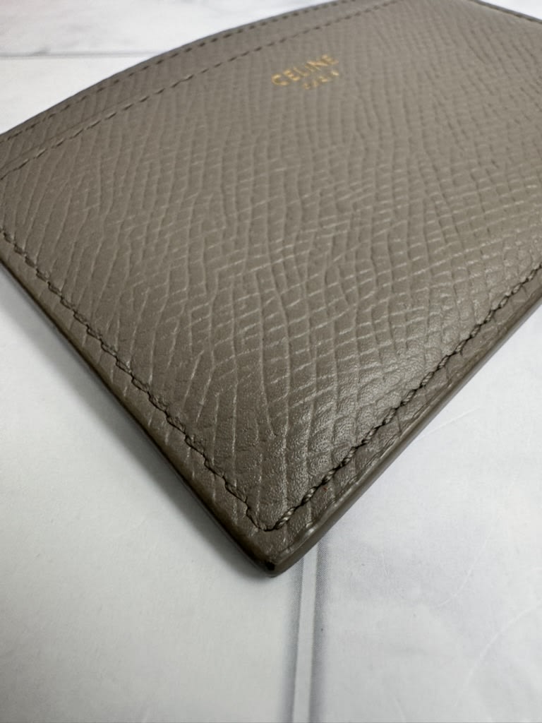 Celine Grey Pebbled Leather Card Case