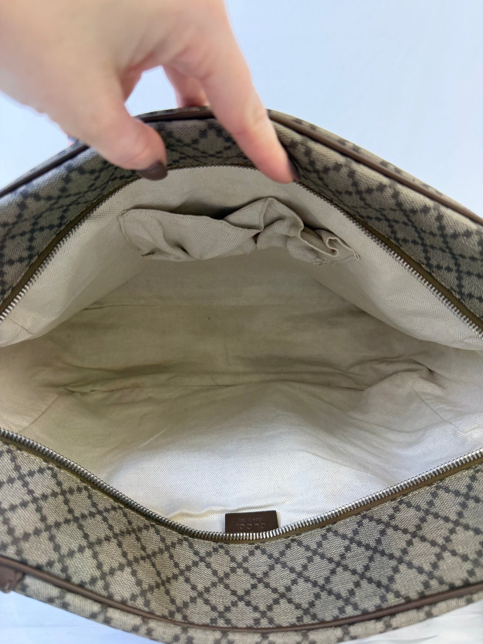 Gucci Brown Coated Canvas Laptop Bag