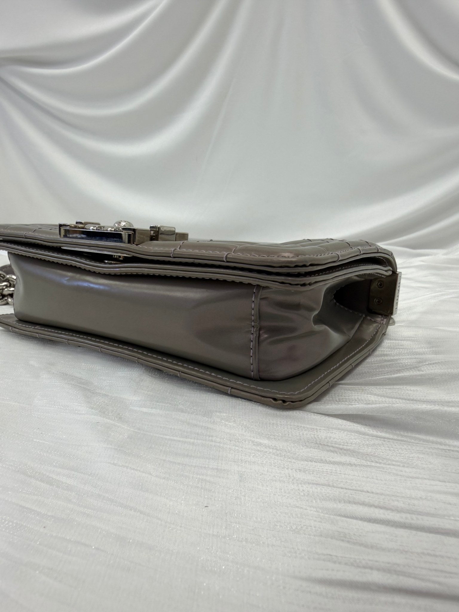 Chanel Iridescent Patent Leather Small Reverso Boy Bag