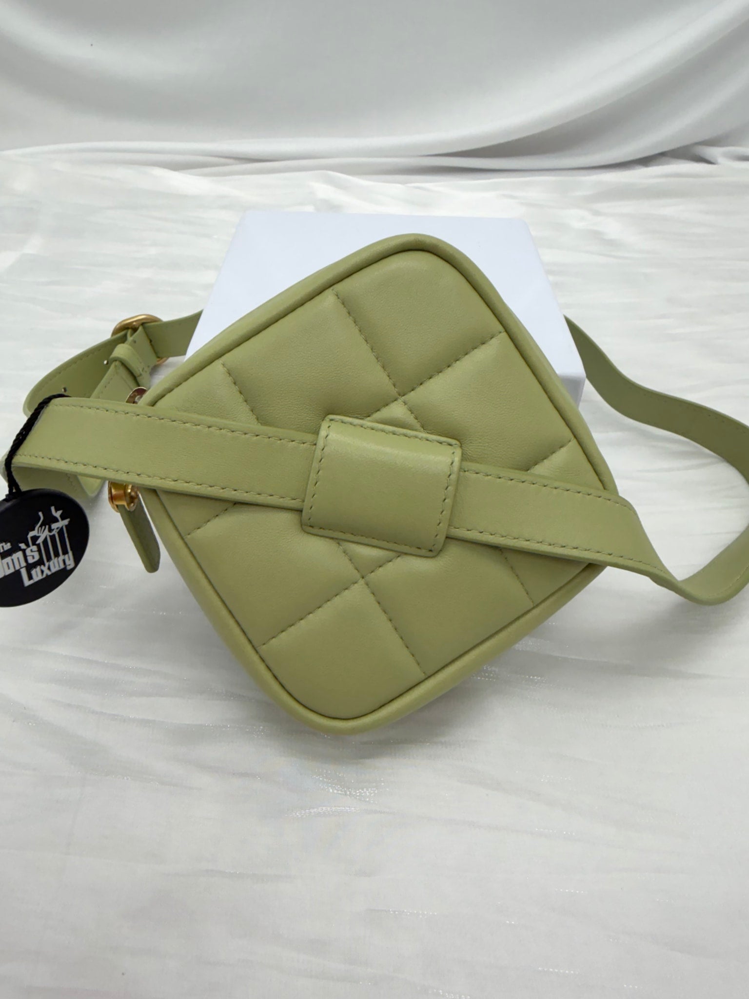 Chanel Green Lambskin Quilted Dimond Waist Bag