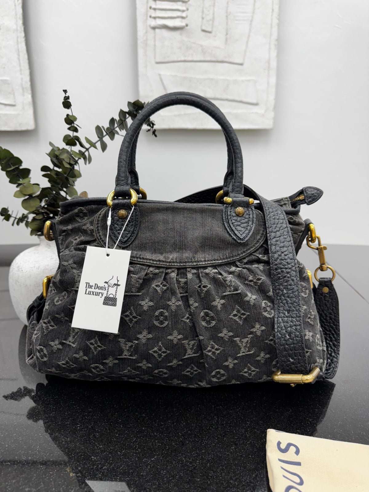 Louis Vuitton Black Denim Monogram Neo Cabby MM